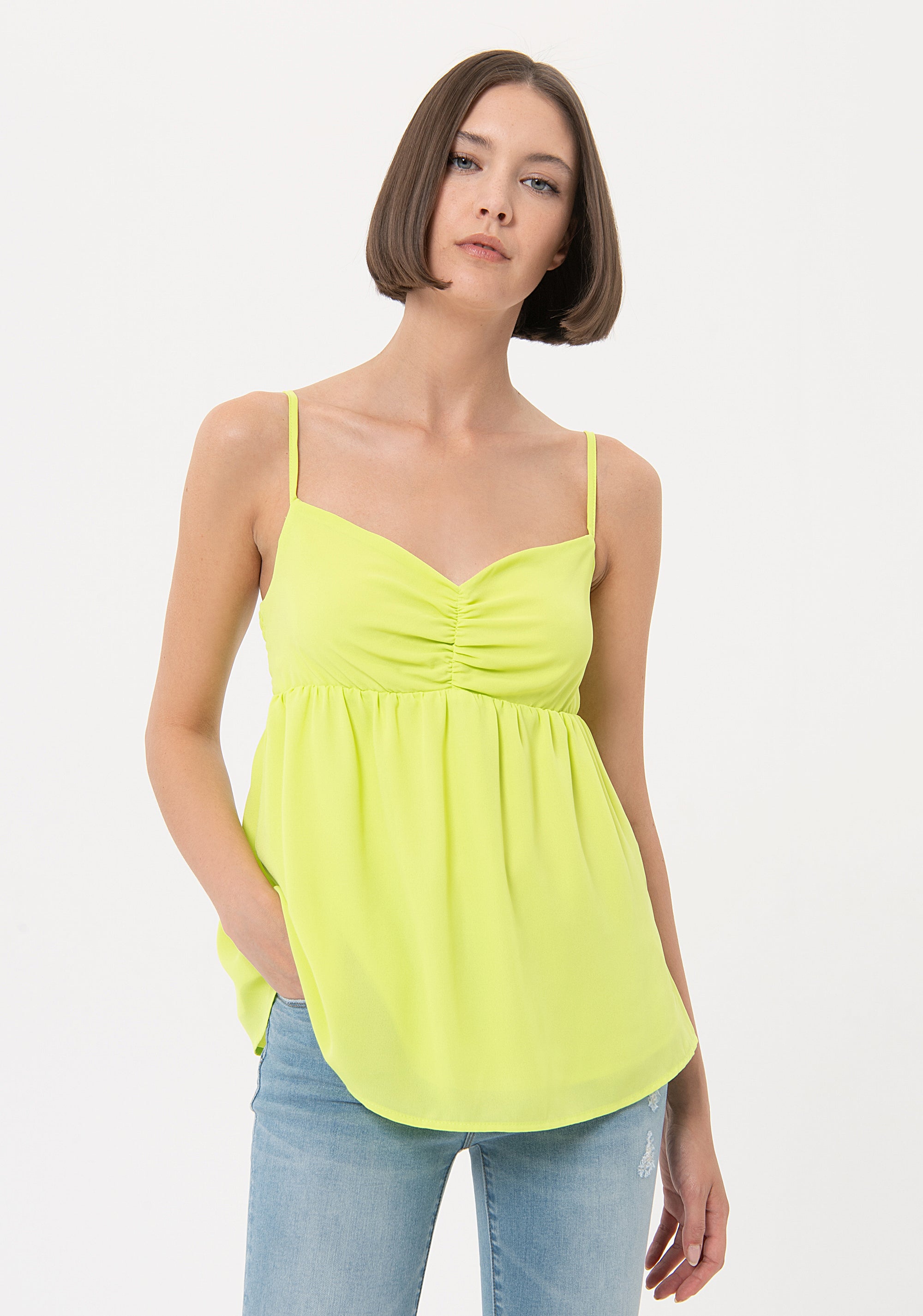 Tank top made in georgette Fracomina FR24ST1039W41201-G48-1