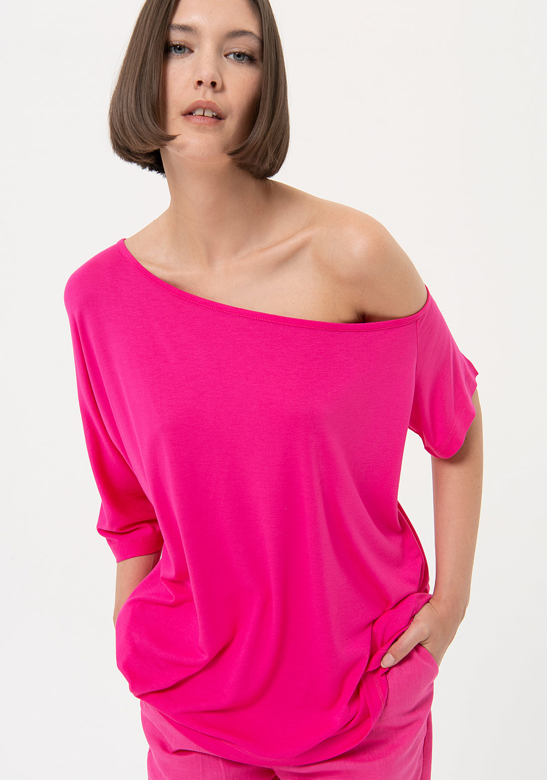 Top wide fit made in viscose jersey Fracomina FR24ST1044J41301-148-1