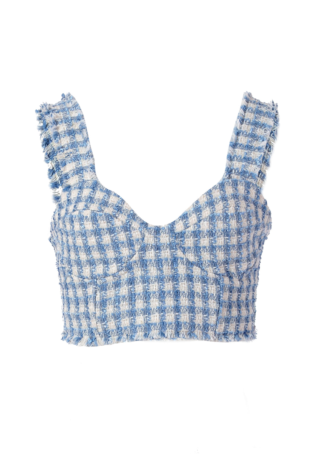Tank top cropped with square pattern