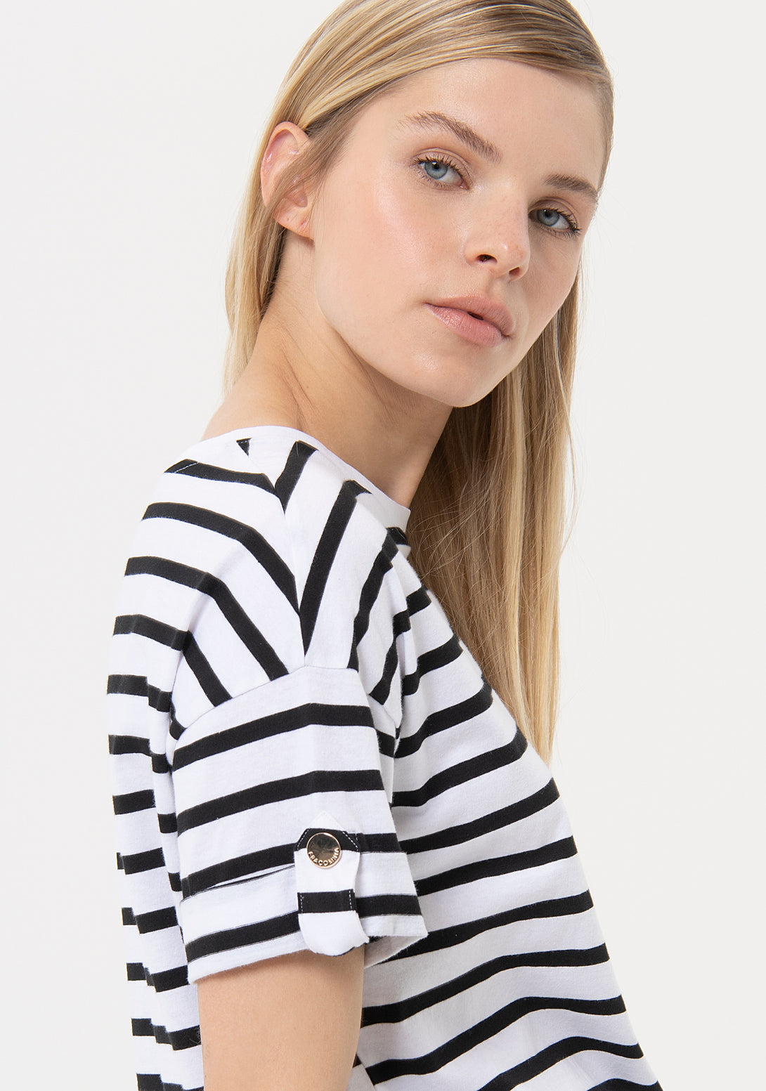 T-shirt over fit with stripes Fracomina FR24ST3019J465N8-324-2