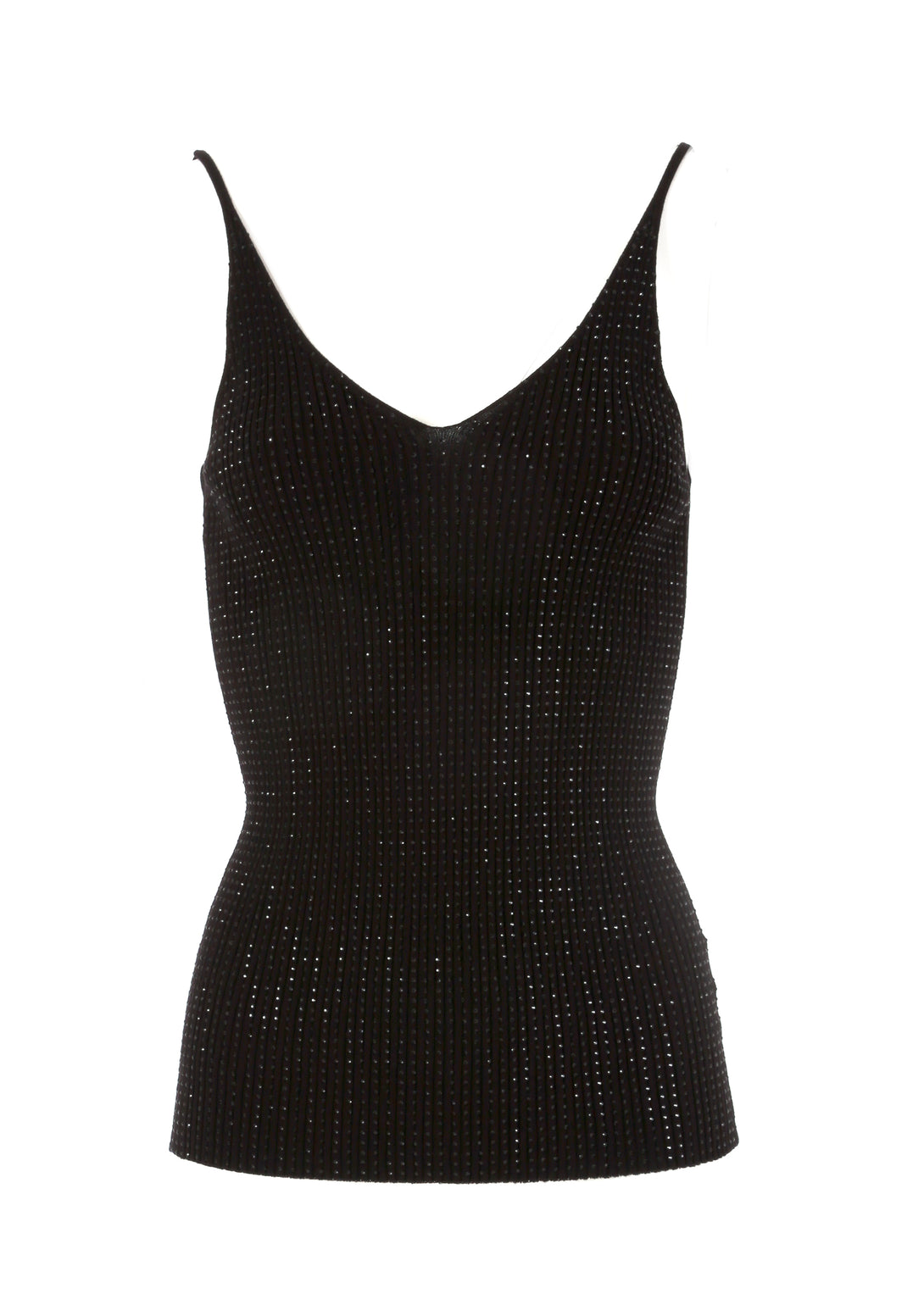 Tank top slim fit with shiny strasses