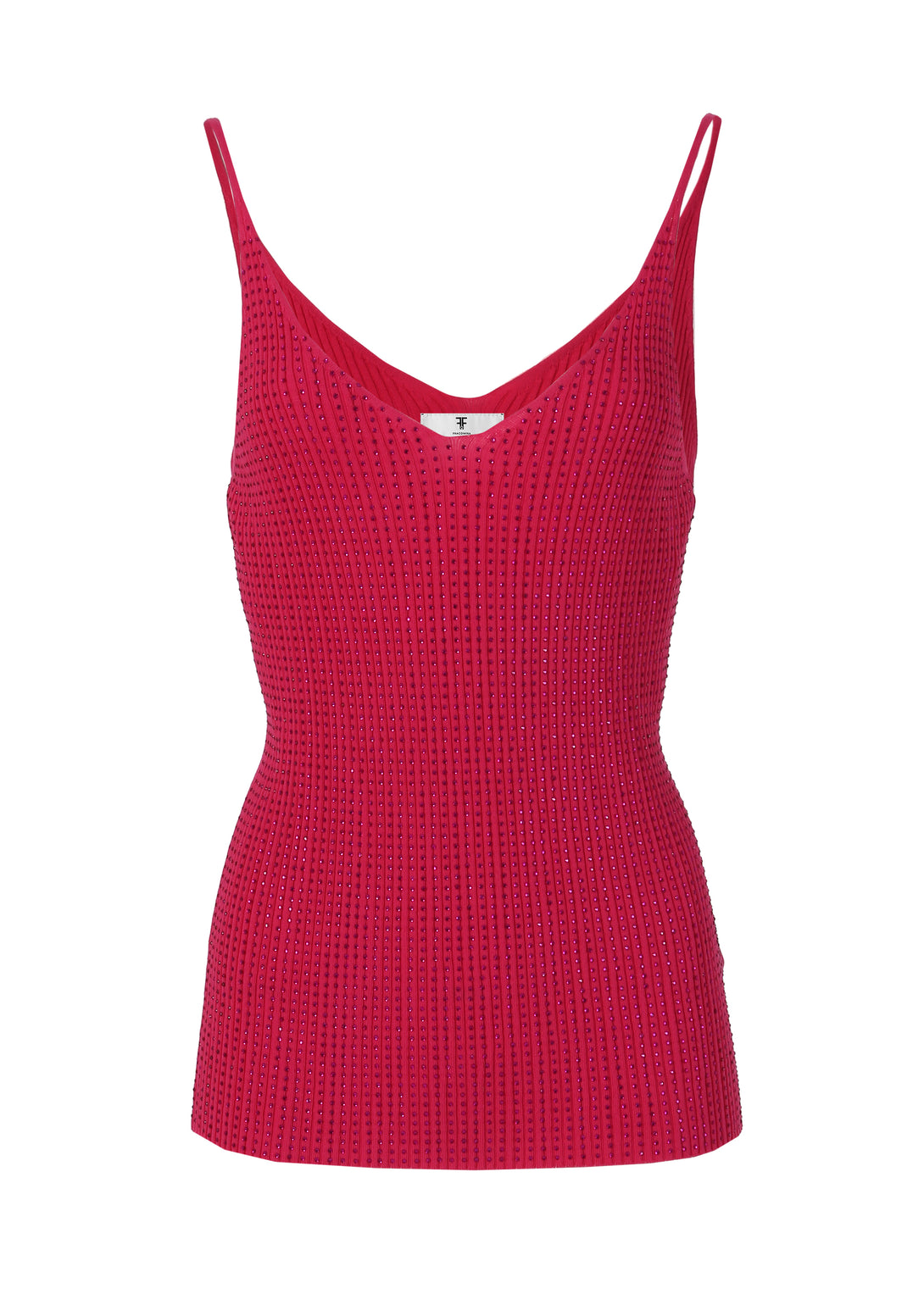 Tank top slim fit with shiny strasses