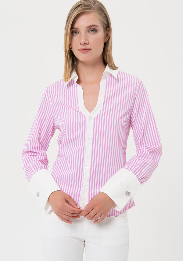 Shirt regular fit with stripes Fracomina FR24ST6008W400N8-S28-1