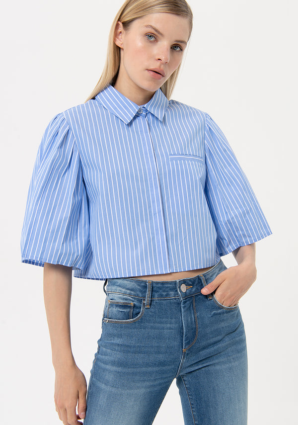 Shirt cropped with stripes Fracomina FR24ST6009W400N8-M02-1
