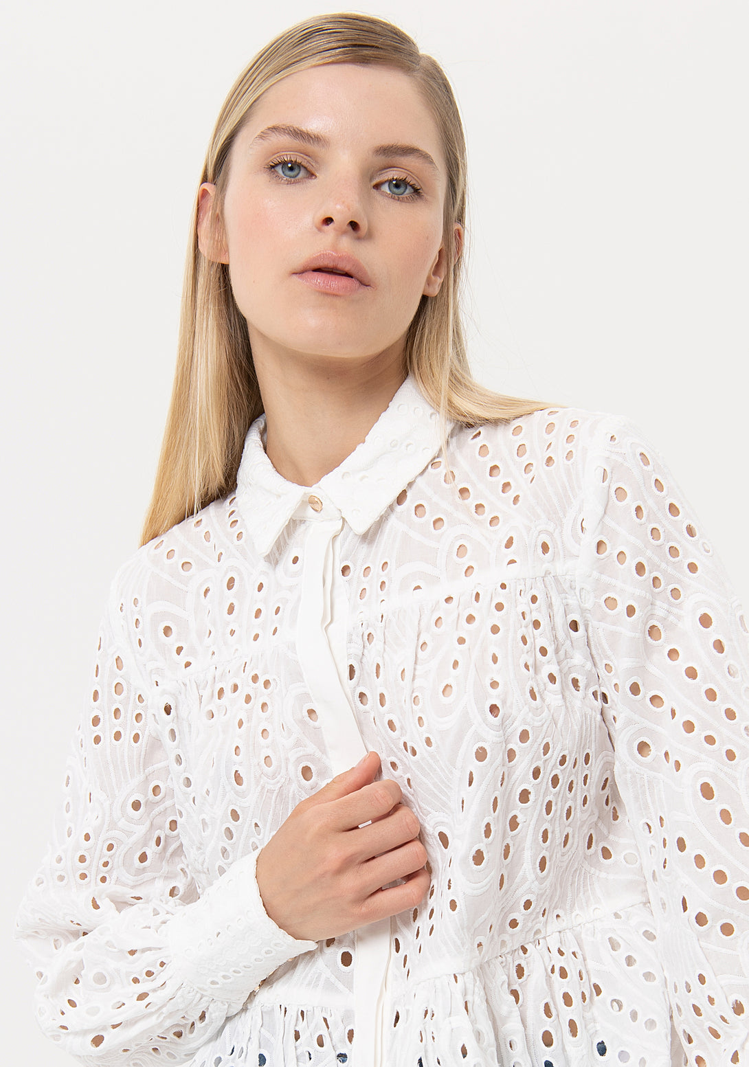 Shirt regular fit made in San Gallo lace FR24ST6011W68701 FRACOMINA ...