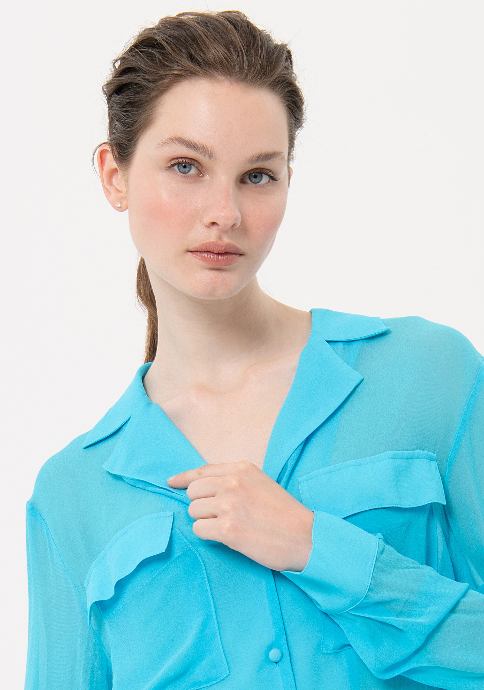 Shirt regular fit made in georgette Fracomina FR24ST6018W42801-037-2
