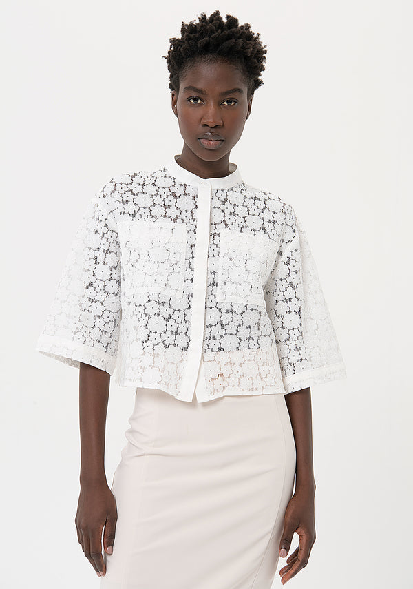 Shirt cropped made in lace Fracomina FR24ST6019W62401-278-1