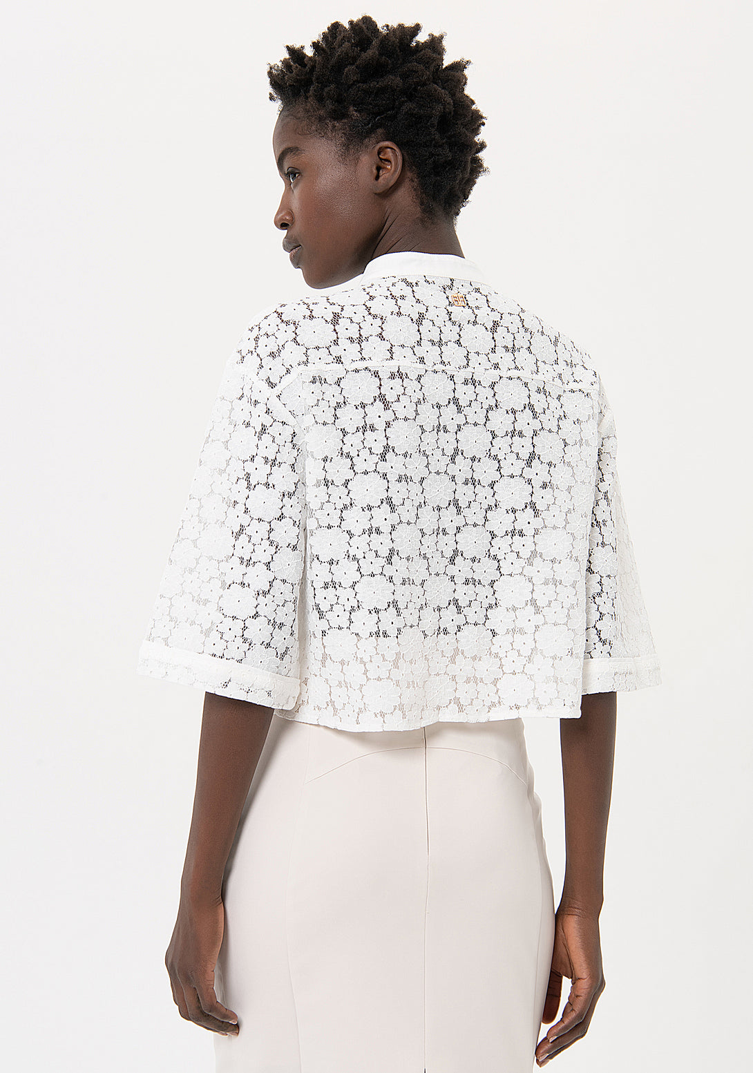Shirt cropped made in lace Fracomina FR24ST6019W62401-278-4