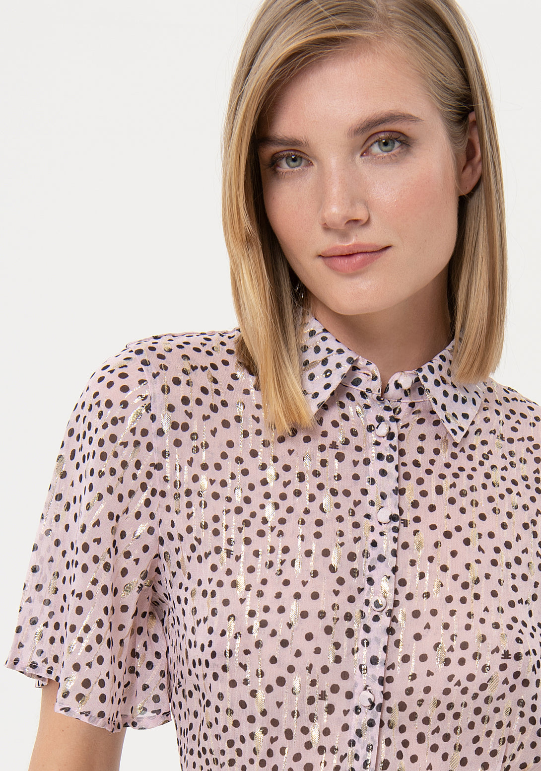 hirt cropped with polka dots pattern Fracomina FR24ST6022W689R8-S36-2