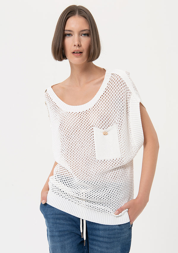 Knitwear over fit with openwork Fracomina FR24ST7010K41601-108-1