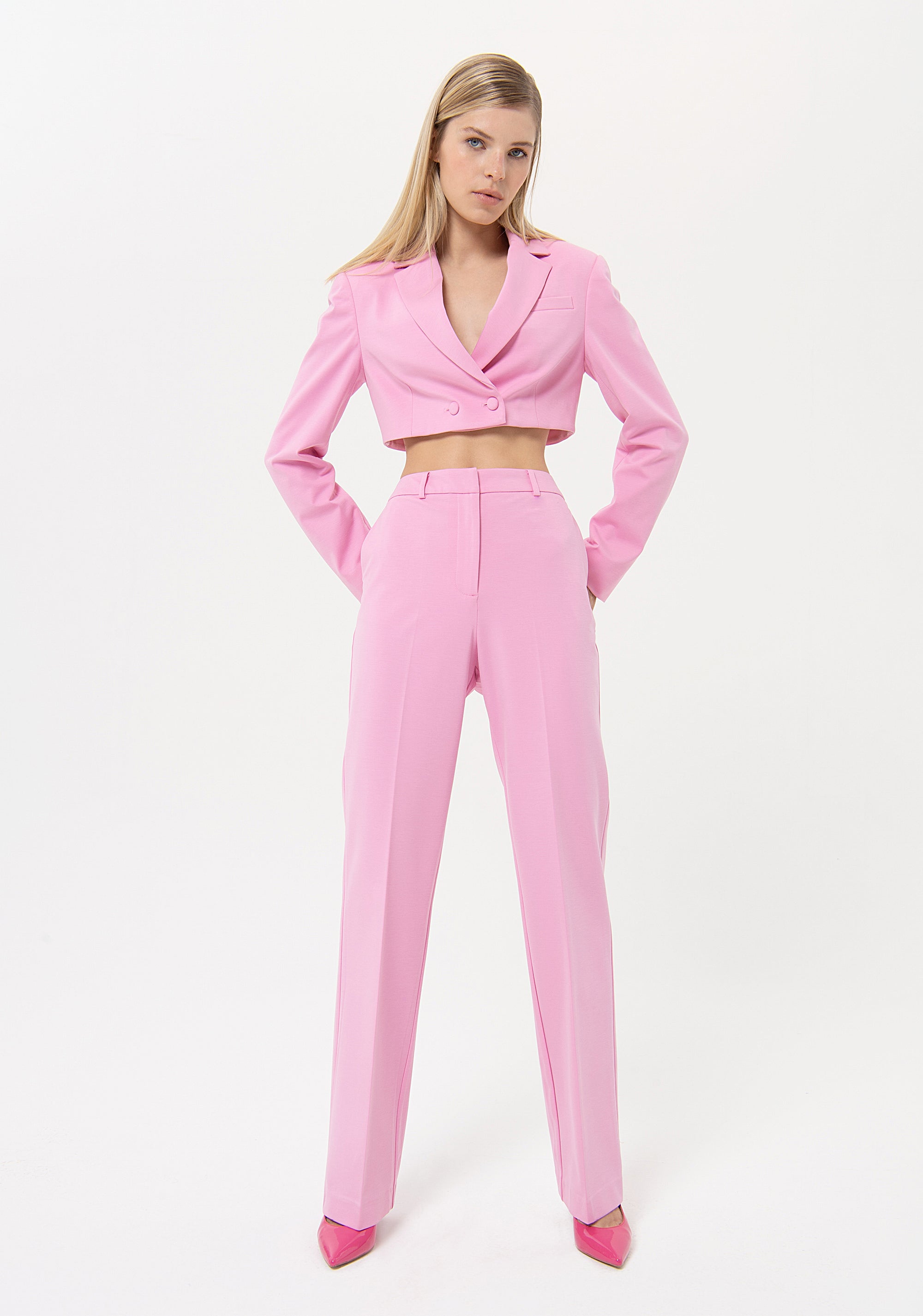 Palazzo pant flare made in technical fabric Fracomina FR24SV2010W66901-226-1_af175e08-c906-4daf-bcb1-d0f6950cdcb4