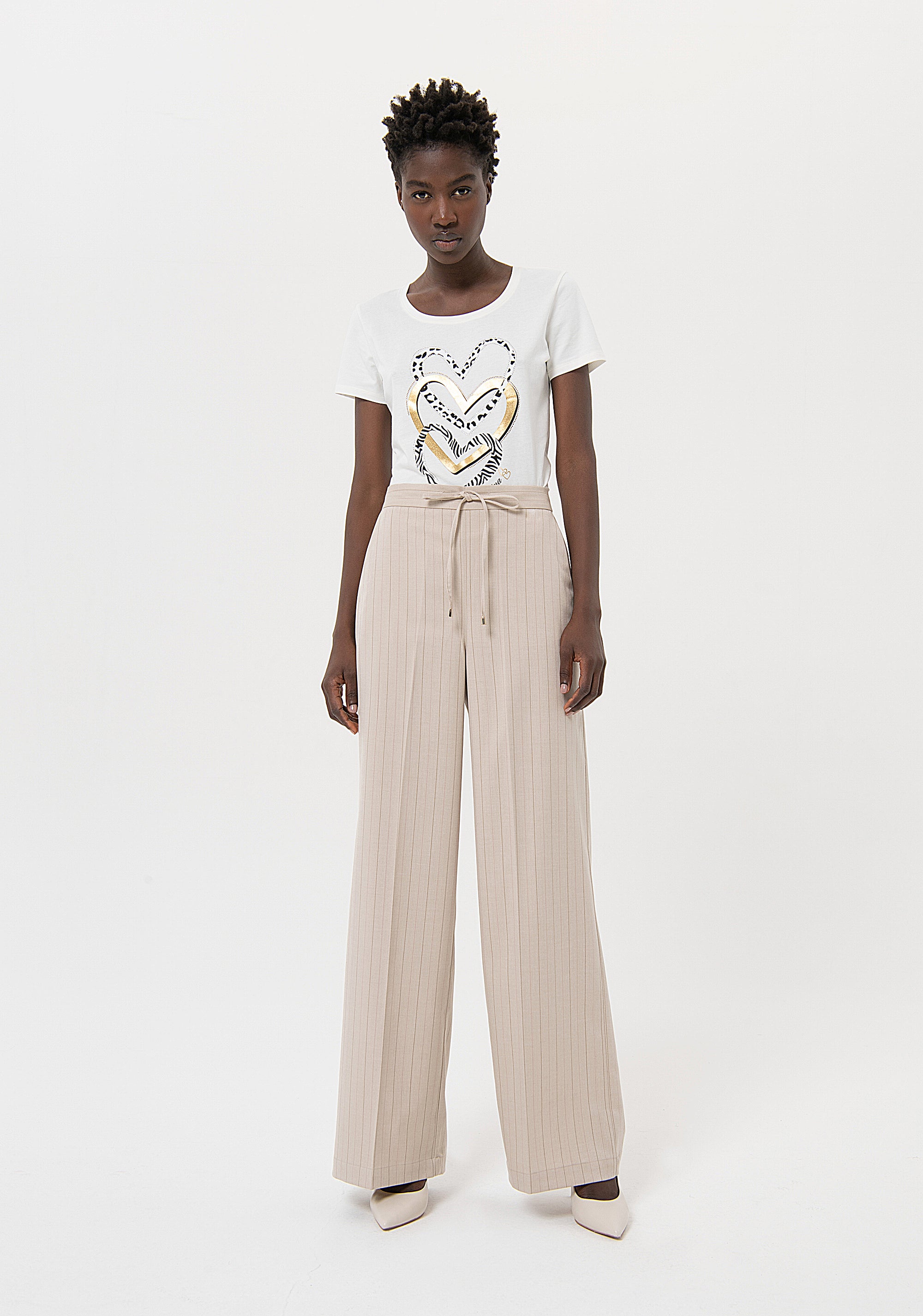 Palazzo pant flare with pinstriped effect Fracomina FR24SV3005W492Q6-251-1_decbdfa0-71b9-4585-bbc3-0b52f2f1b829