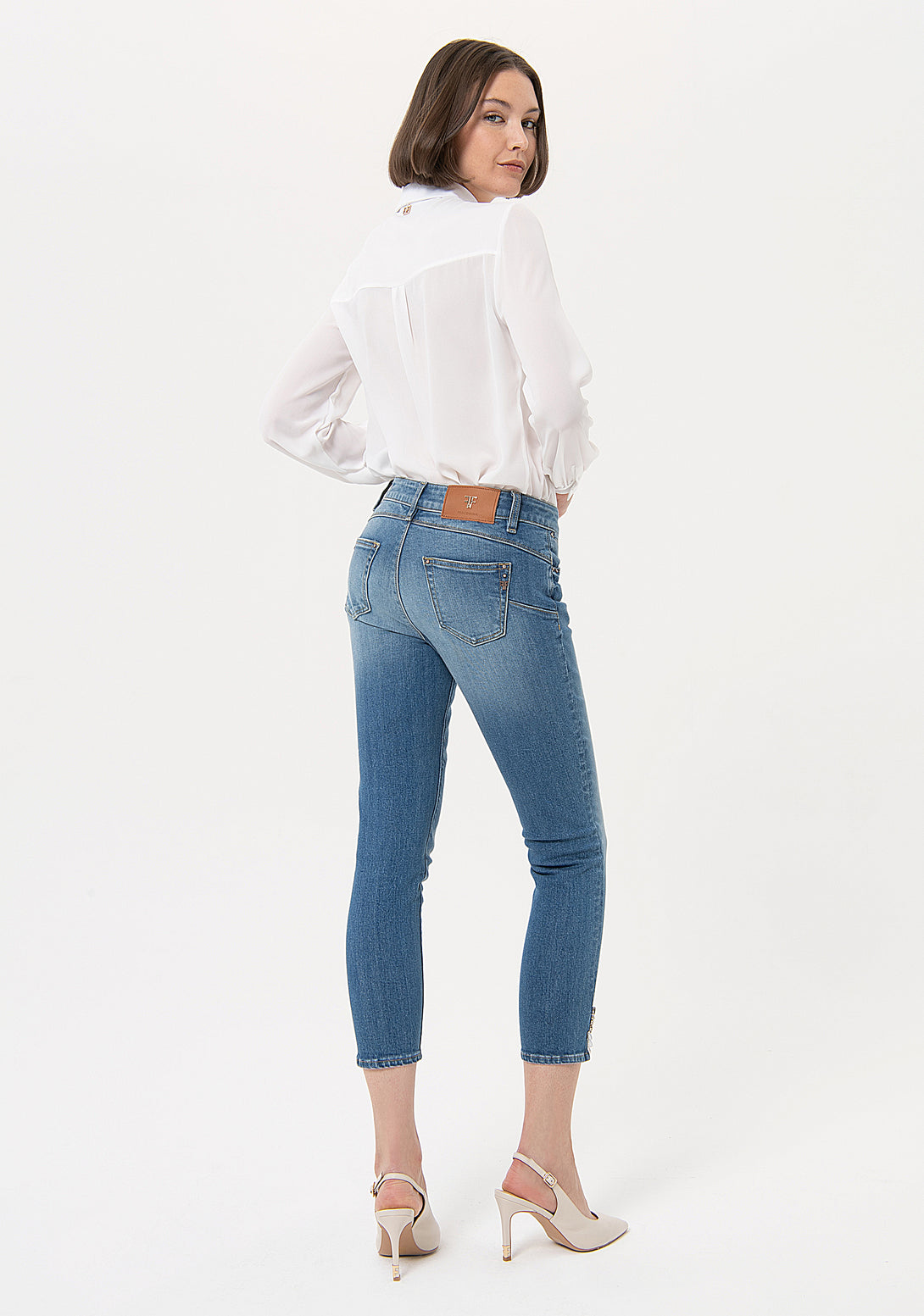 Jeans skinny fit with push-up effect made in denim with stonebleached wash Fracomina FR24SV9002D40102-258-4