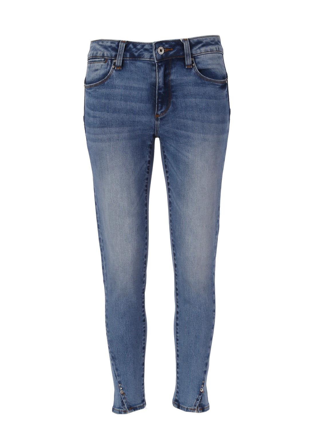 Jeans skinny fit with push-up effect made in denim with bleached wash