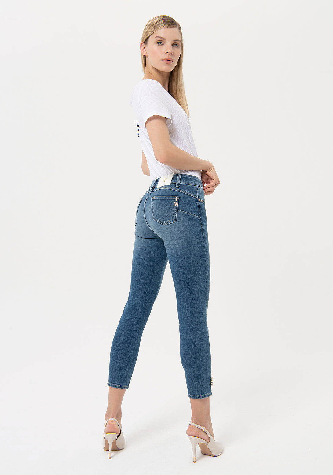 Jeans skinny fit with push-up effect made in denim with middle wash Fracomina FR24SV9002D408R6-349-4