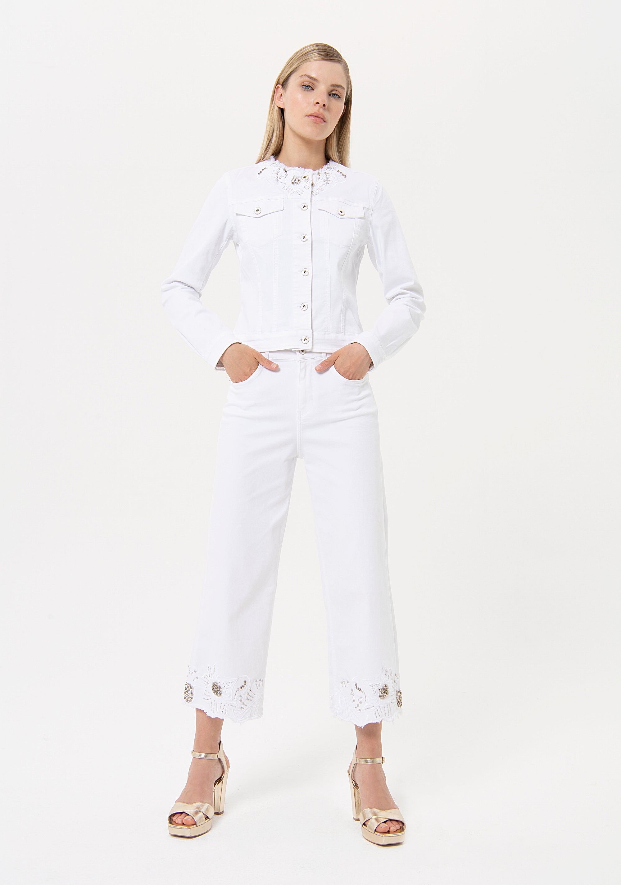 Pant cropped made in bull denim Fracomina FR24SVB006W61501-278-1