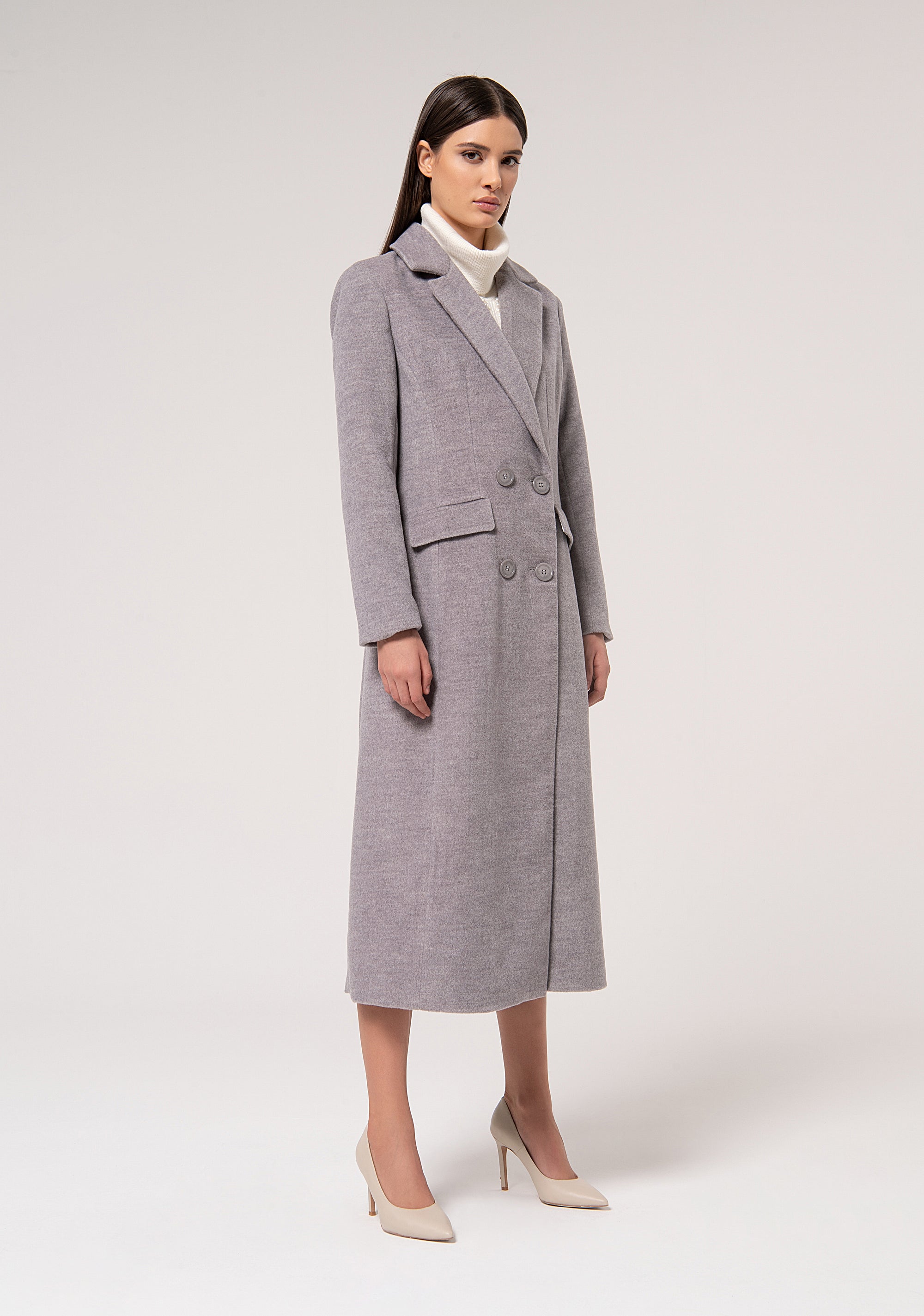 Long coat regular fit double breasted Fracomina FR24WC1002W72301-159-3_4c94db5b-9a1e-494a-b4b2-a2e126b28a5f