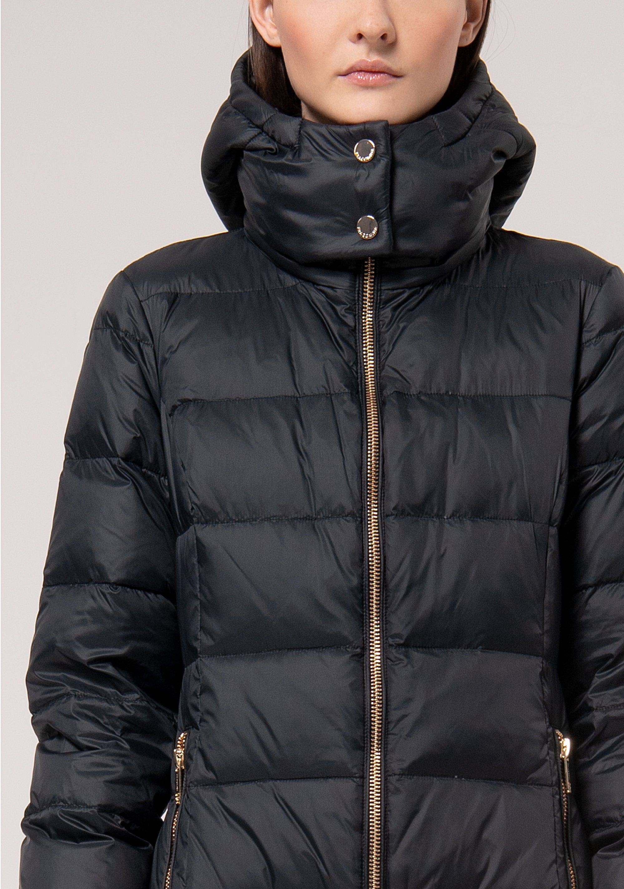 Long padded jacket regular fit made in quilted nylon Fracomina FR24WC3005O42301-053-2