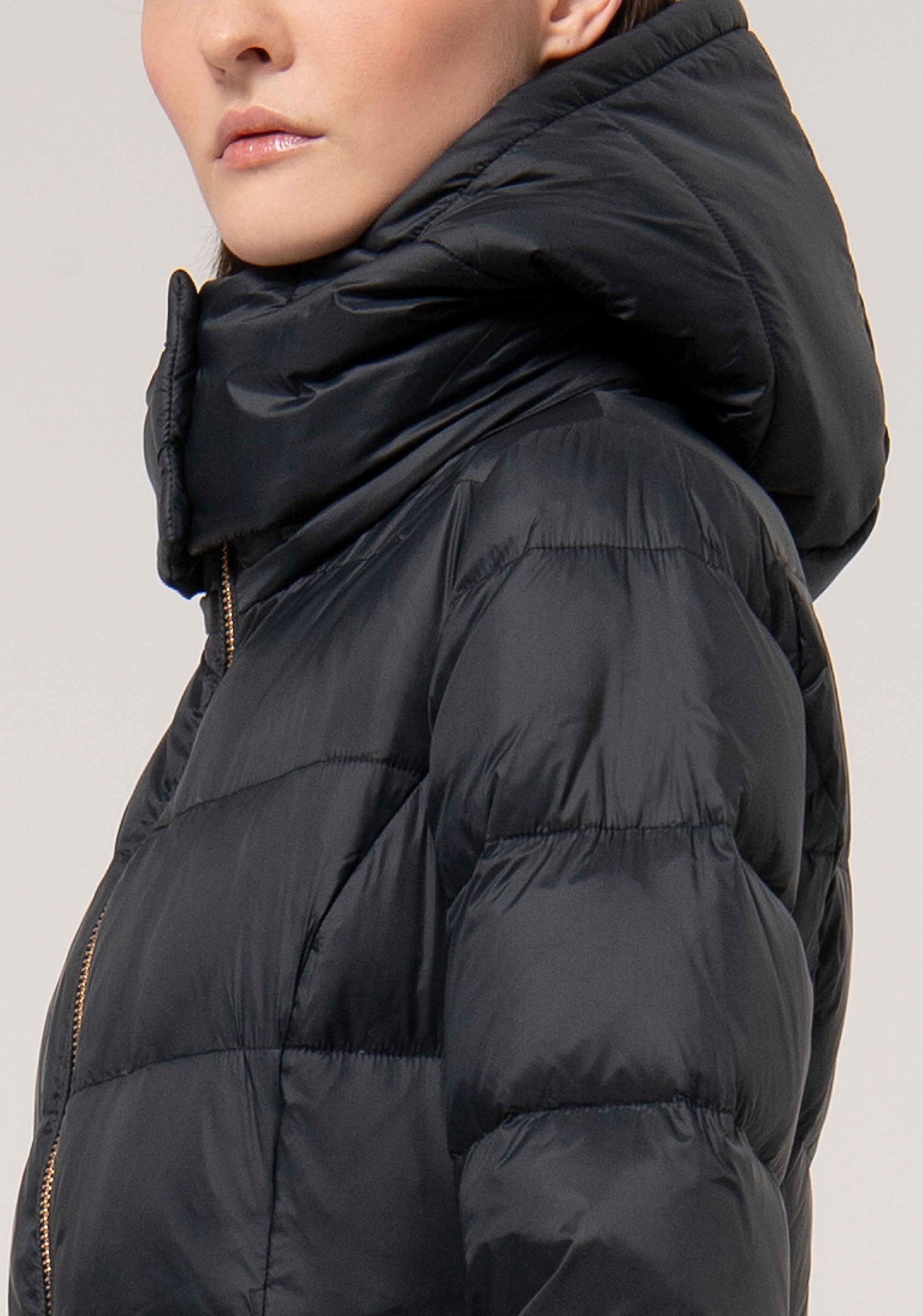 Long padded jacket regular fit made in quilted nylon Fracomina FR24WC3005O42301-053-4