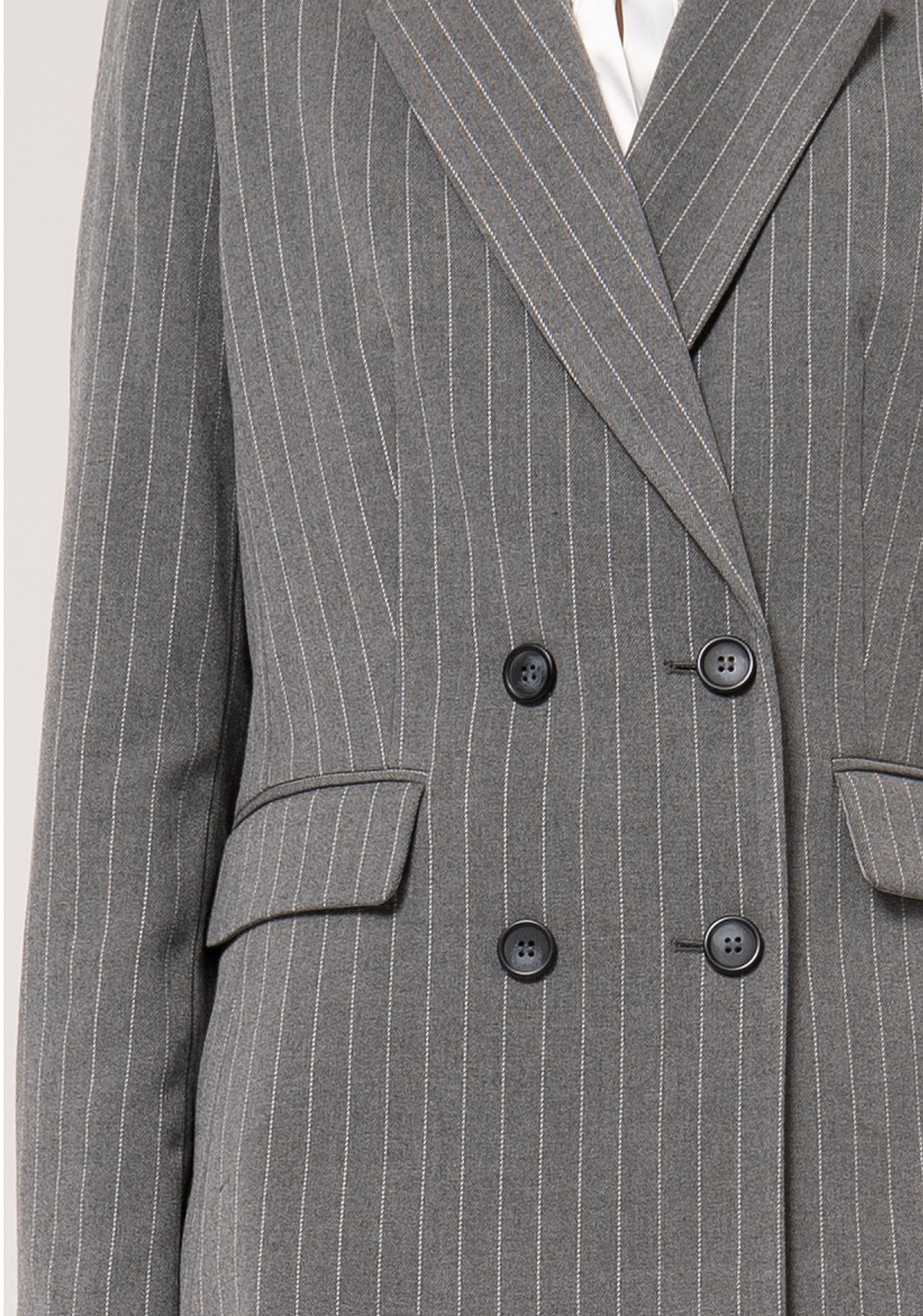 Blazer jacket regular fit double breasted made in pinstriped fabric Fracomina FR24WJ2003W435Q6-156-2