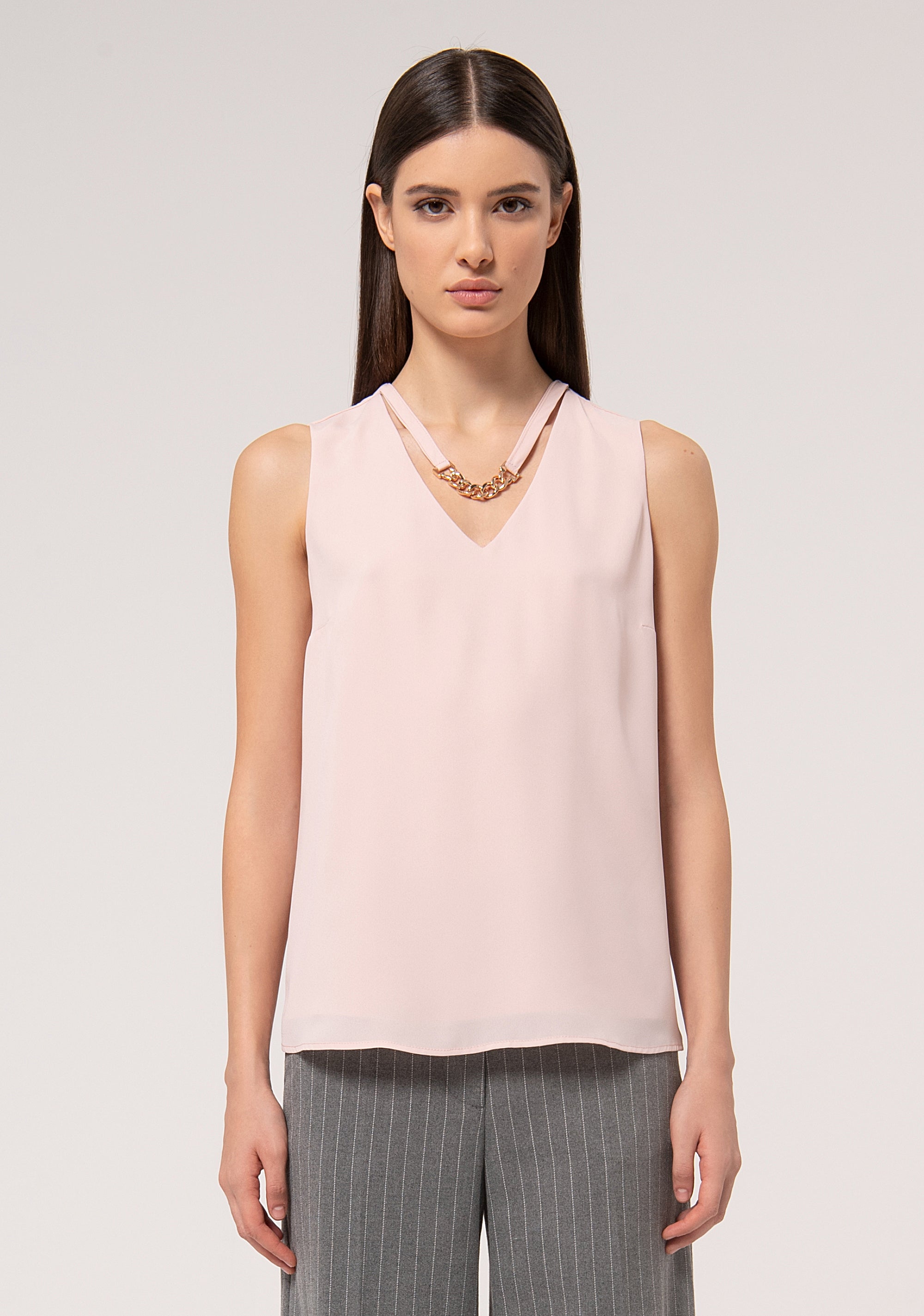 Tank top with necklace Fracomina FR24WT2019W71001-238-1