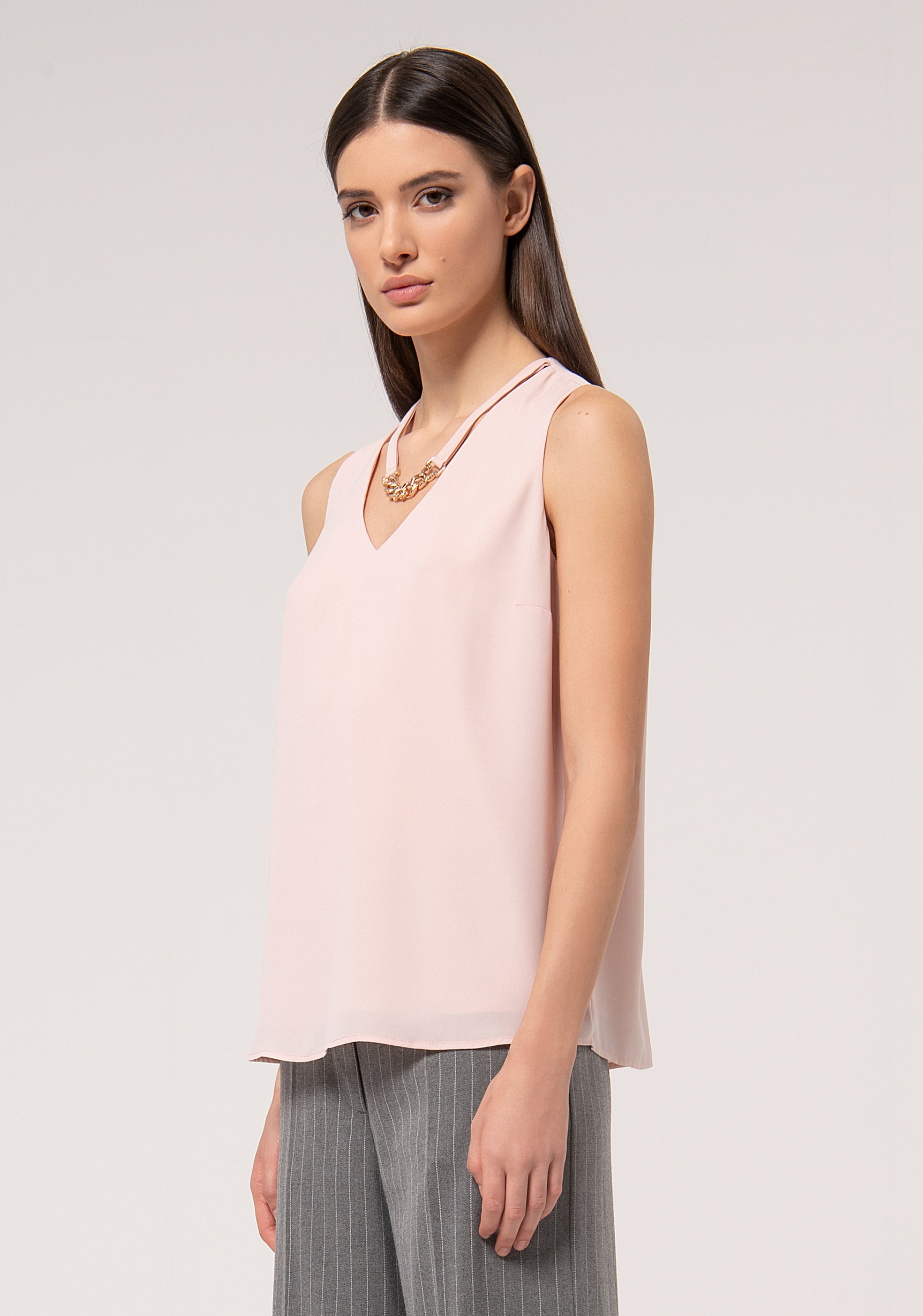 Tank top with necklace Fracomina FR24WT2019W71001-238-3