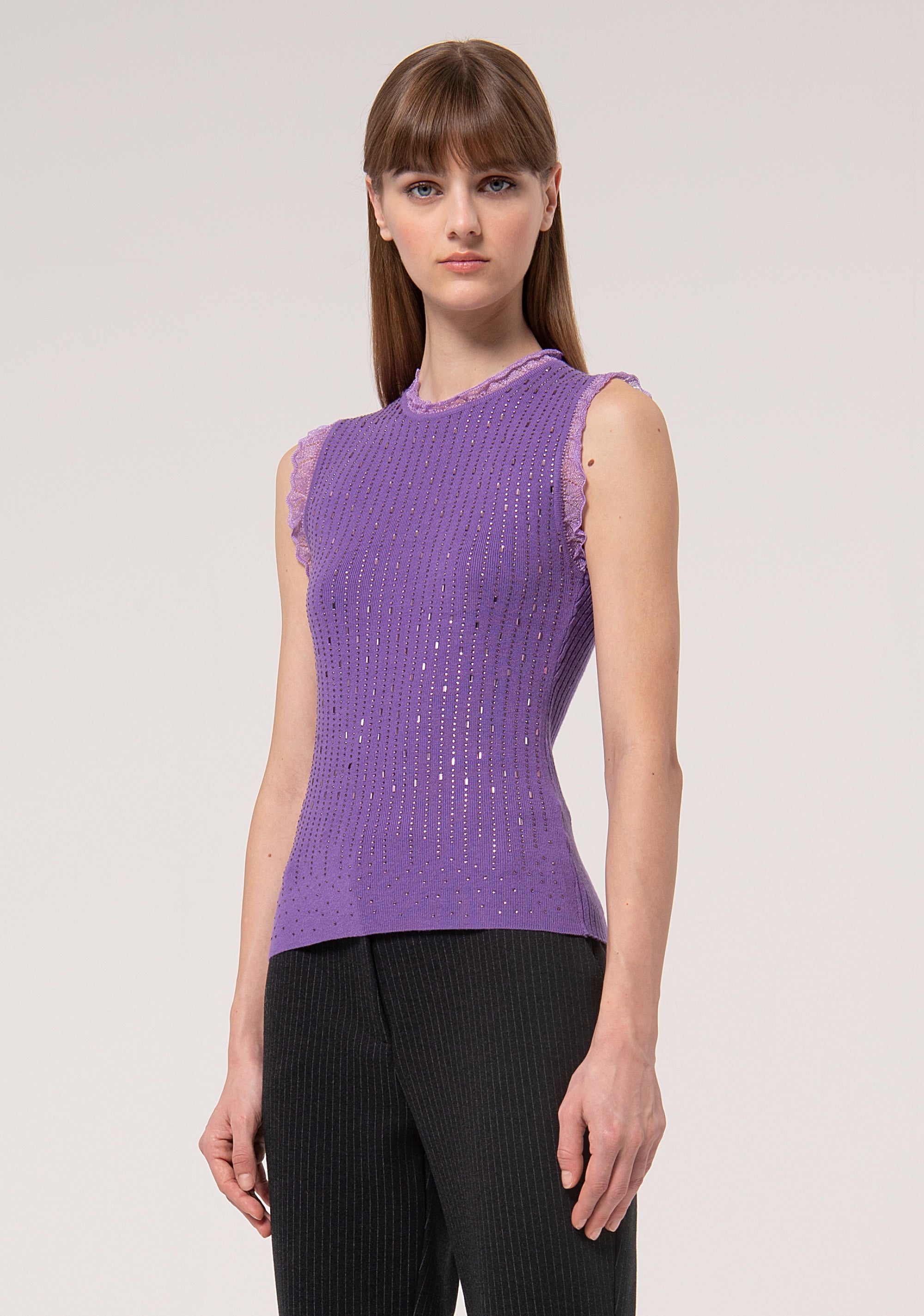 Knitted tank top slim fit Fracomina FR24WT4003K421R9-185-3