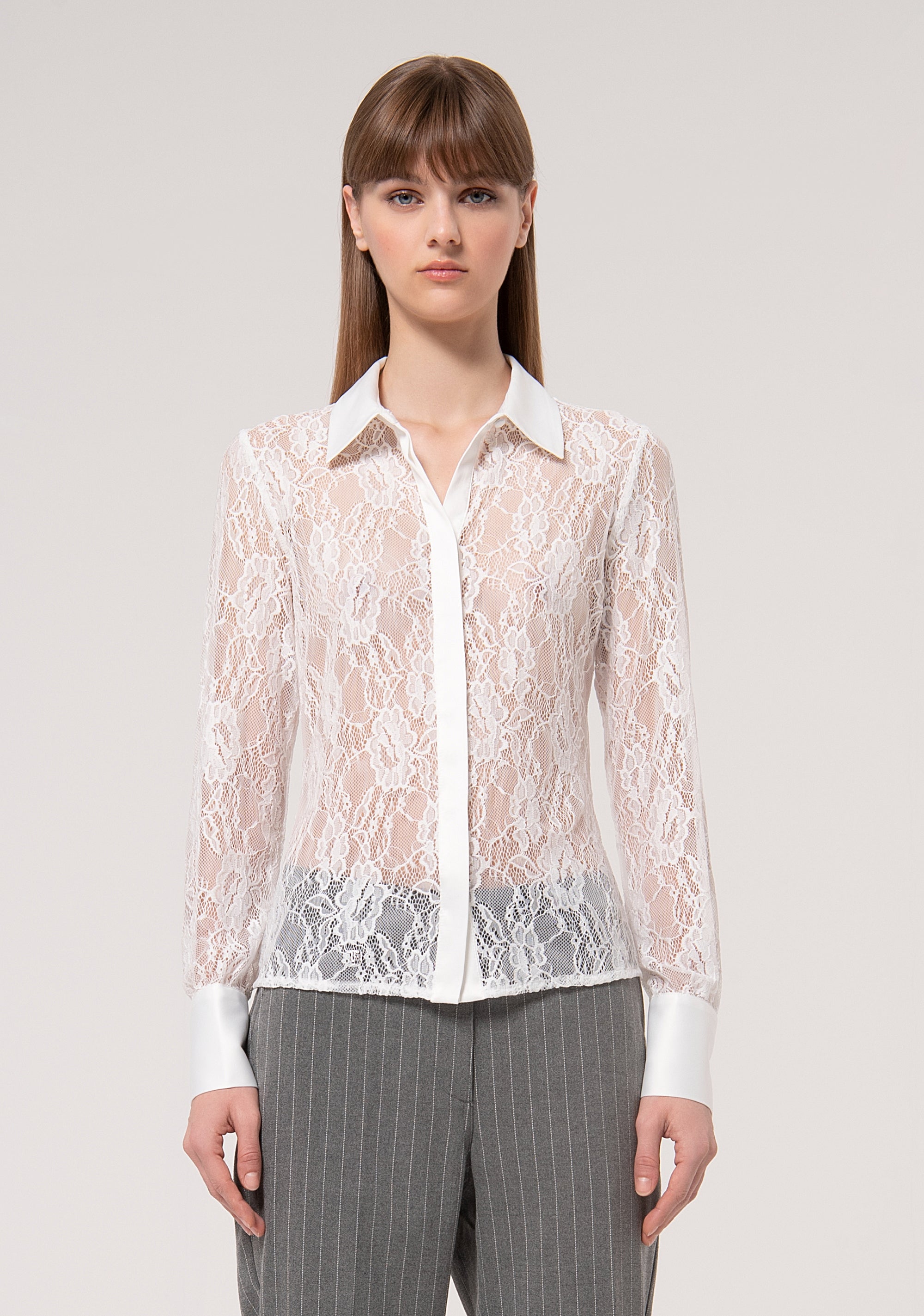 Shirt regular fit made in lace Fracomina FR24WT6011J473G1-108-1