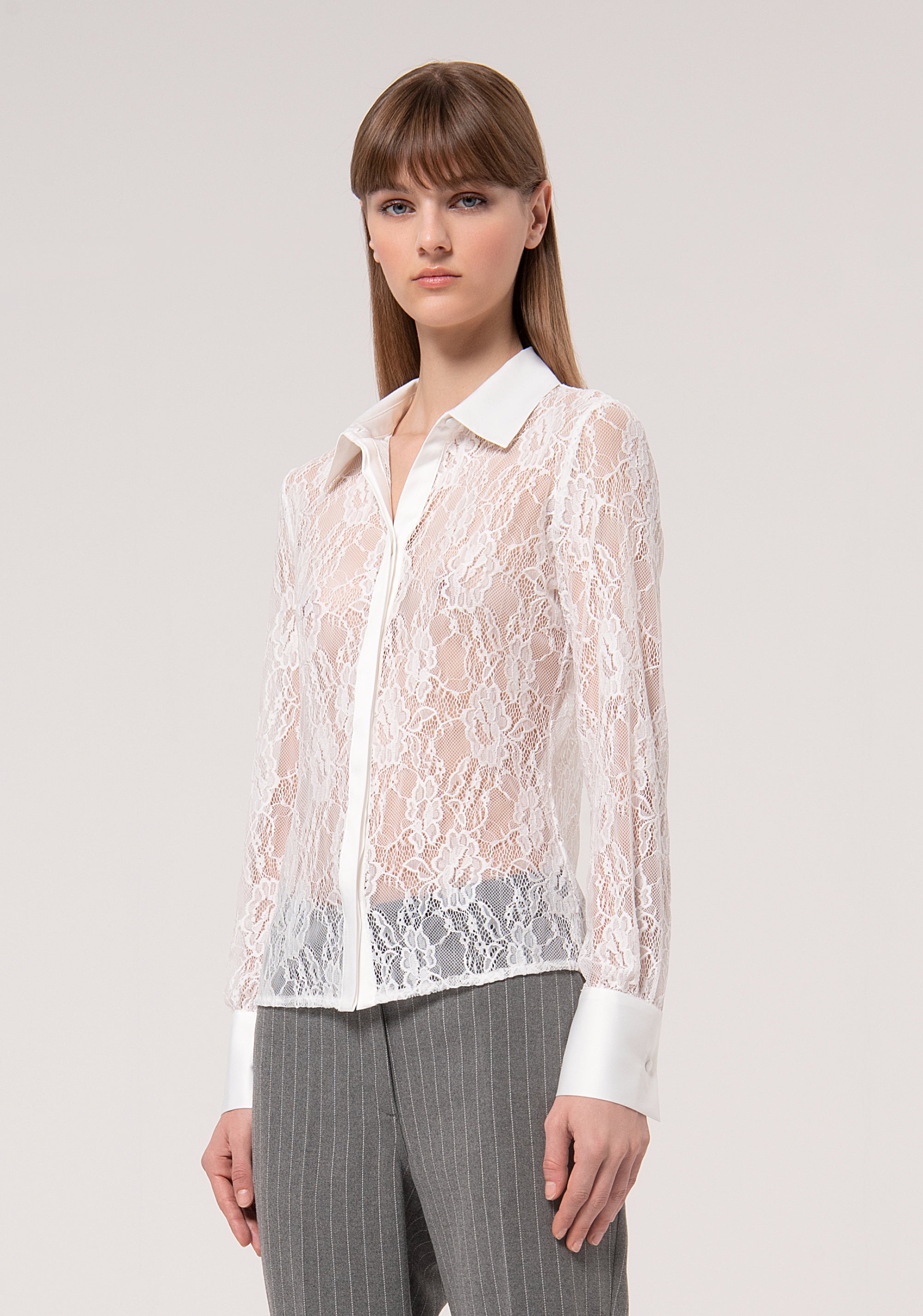 Shirt regular fit made in lace Fracomina FR24WT6011J473G1-108-3