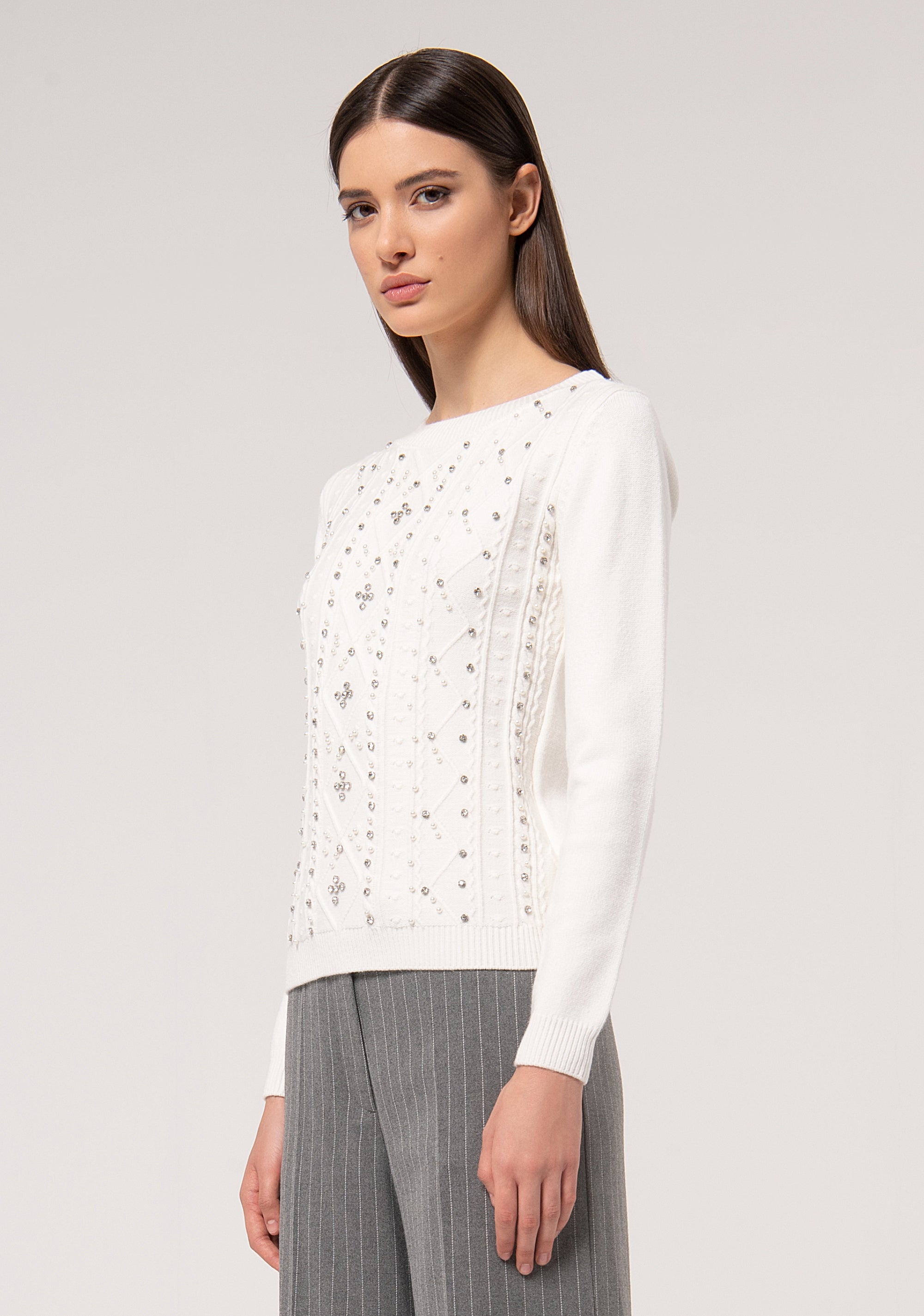 Knitwear regular fit with plaits Fracomina FR24WT7013K506R9-108-3