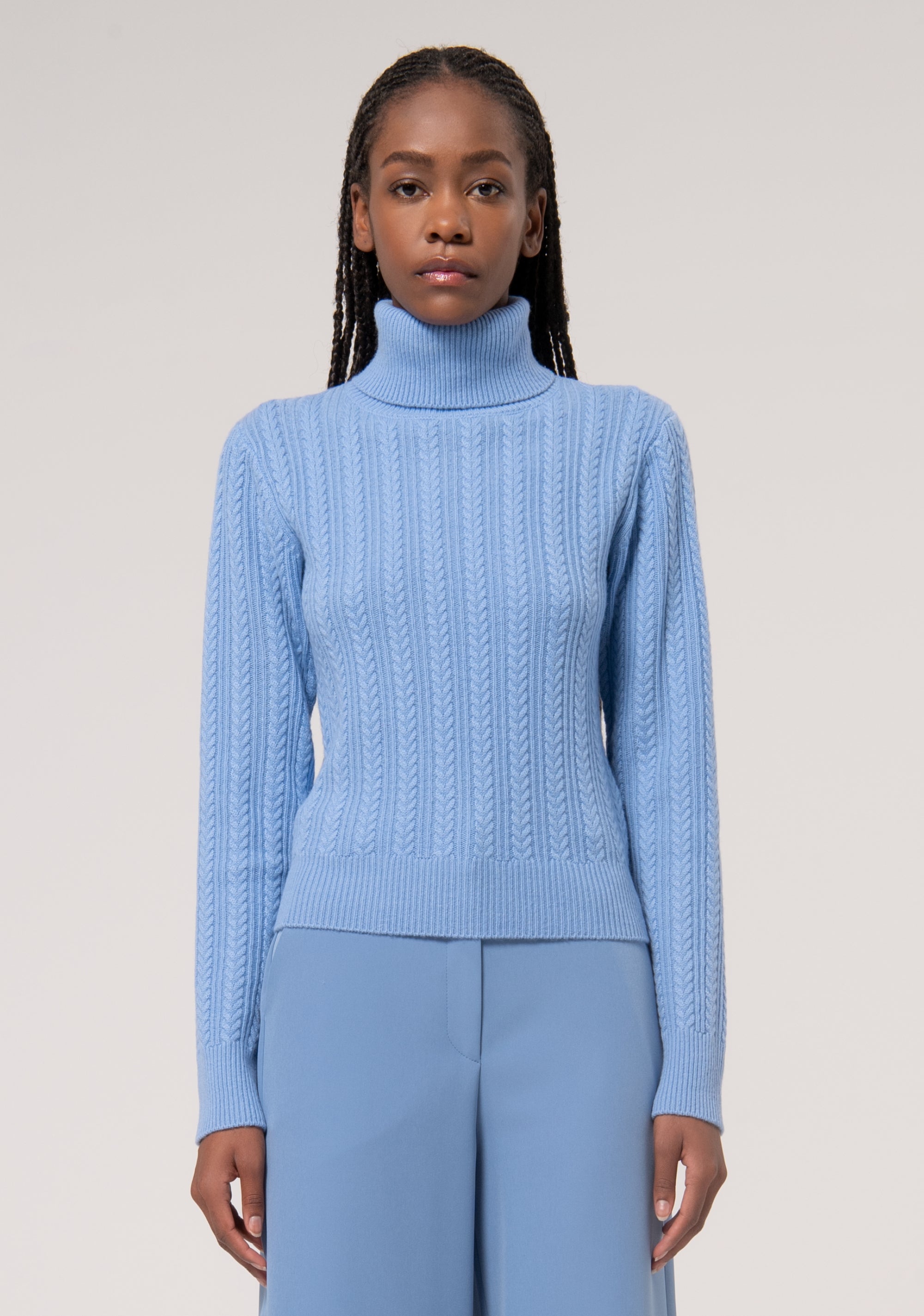 Knitwear regular fit in wool and cachemire with plaits Fracomina FR24WT7023K53201-252-1