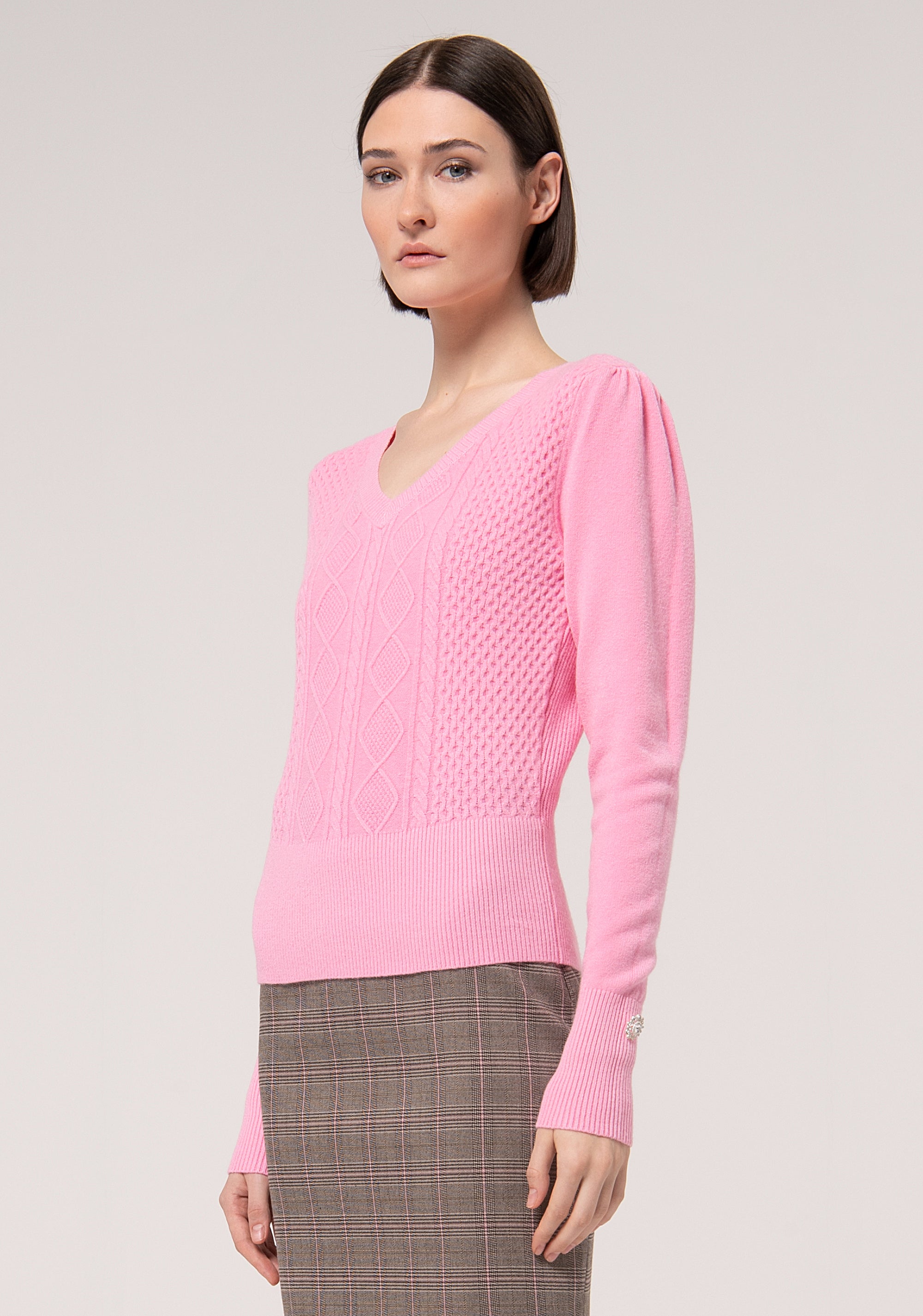 Knitwear regular fit with plaits Fracomina FR24WT7050K50201-S71-3