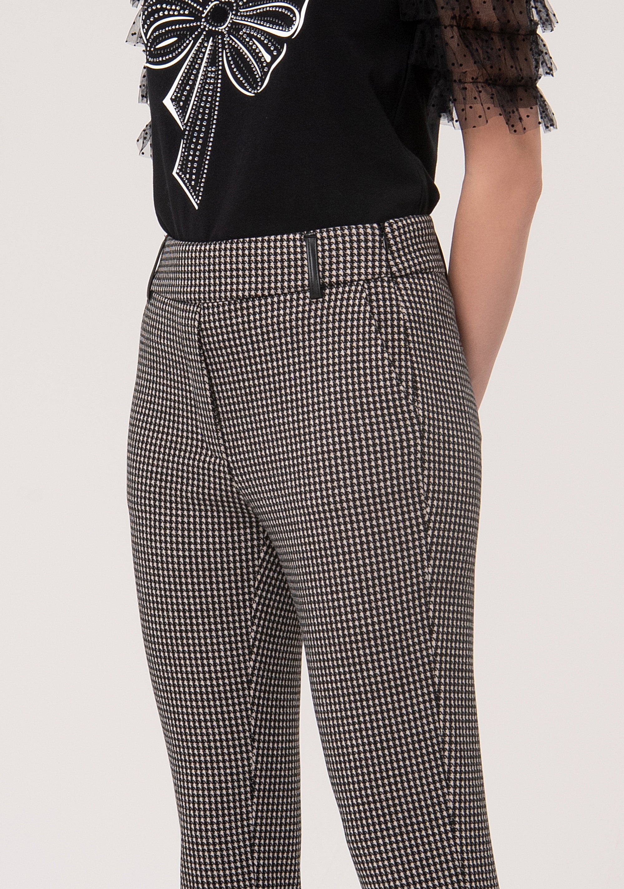 Chino pant slim fit with square pattern Fracomina FR24WV4006W497F6-054-2