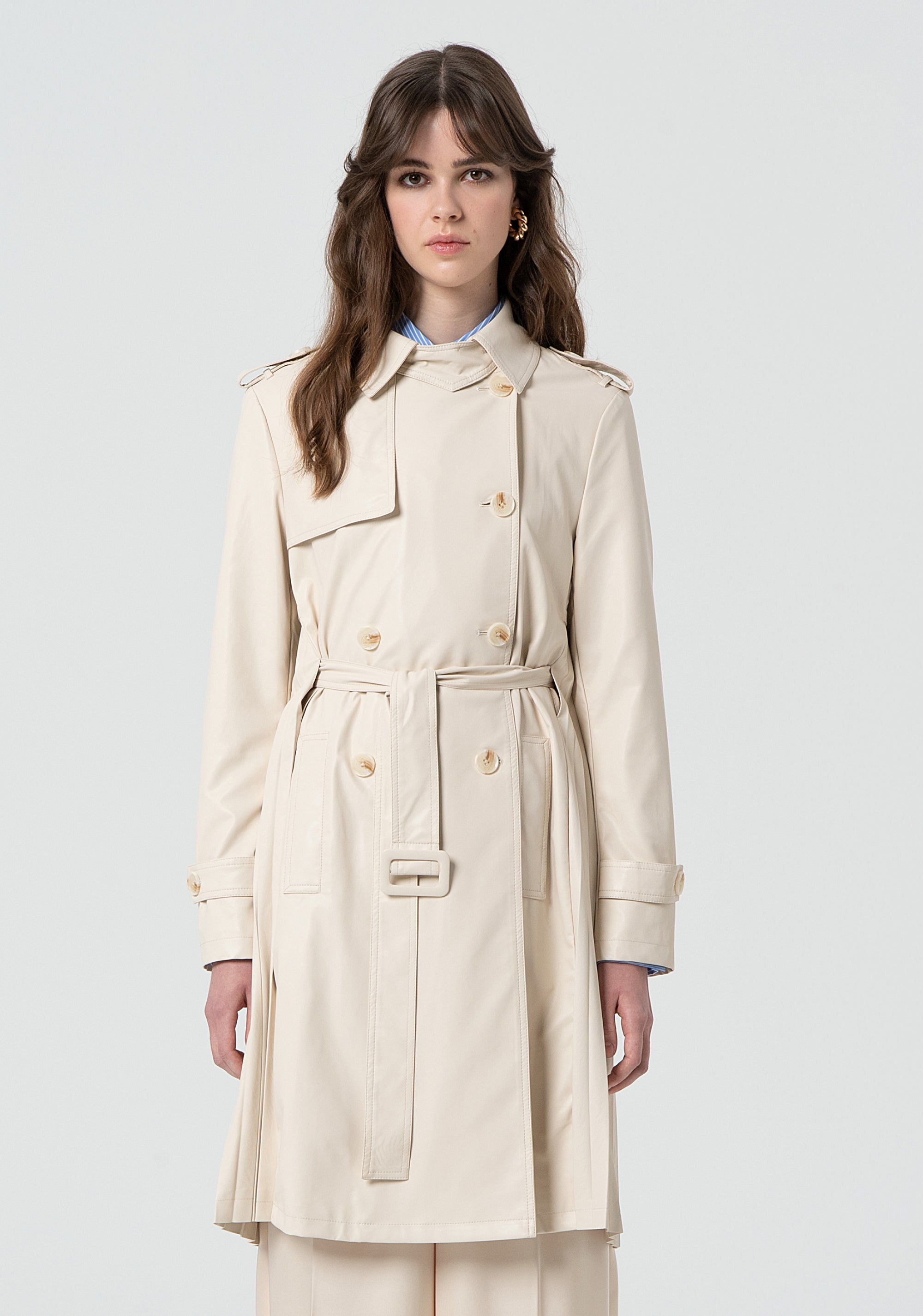 Trench regular fit made in technical fabric FR25SC7006P41101-251 Fracomina