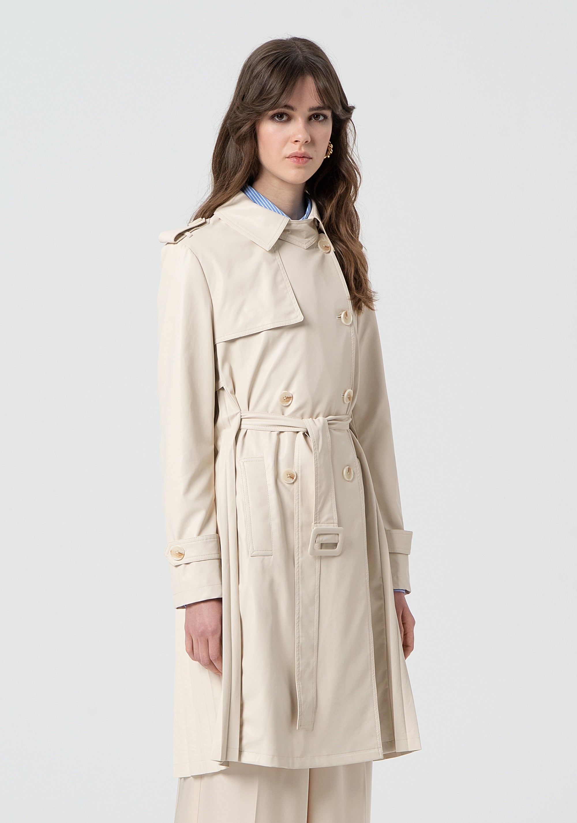 Trench regular fit made in technical fabric FR25SC7006P41101-251 Fracomina