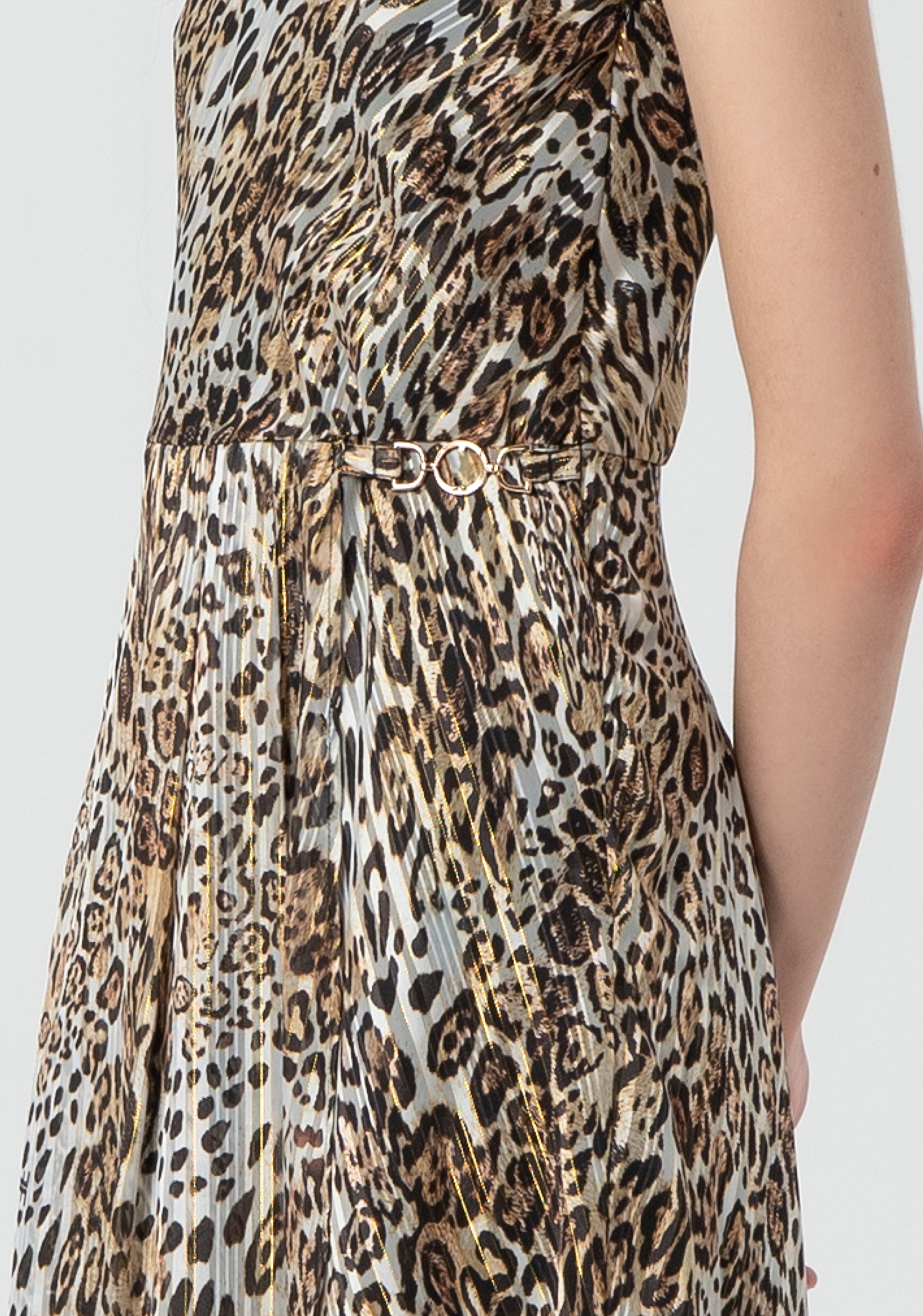 Sleeveless dress with animalier pattern Fracomina FR25SD1031W777J8-388-2