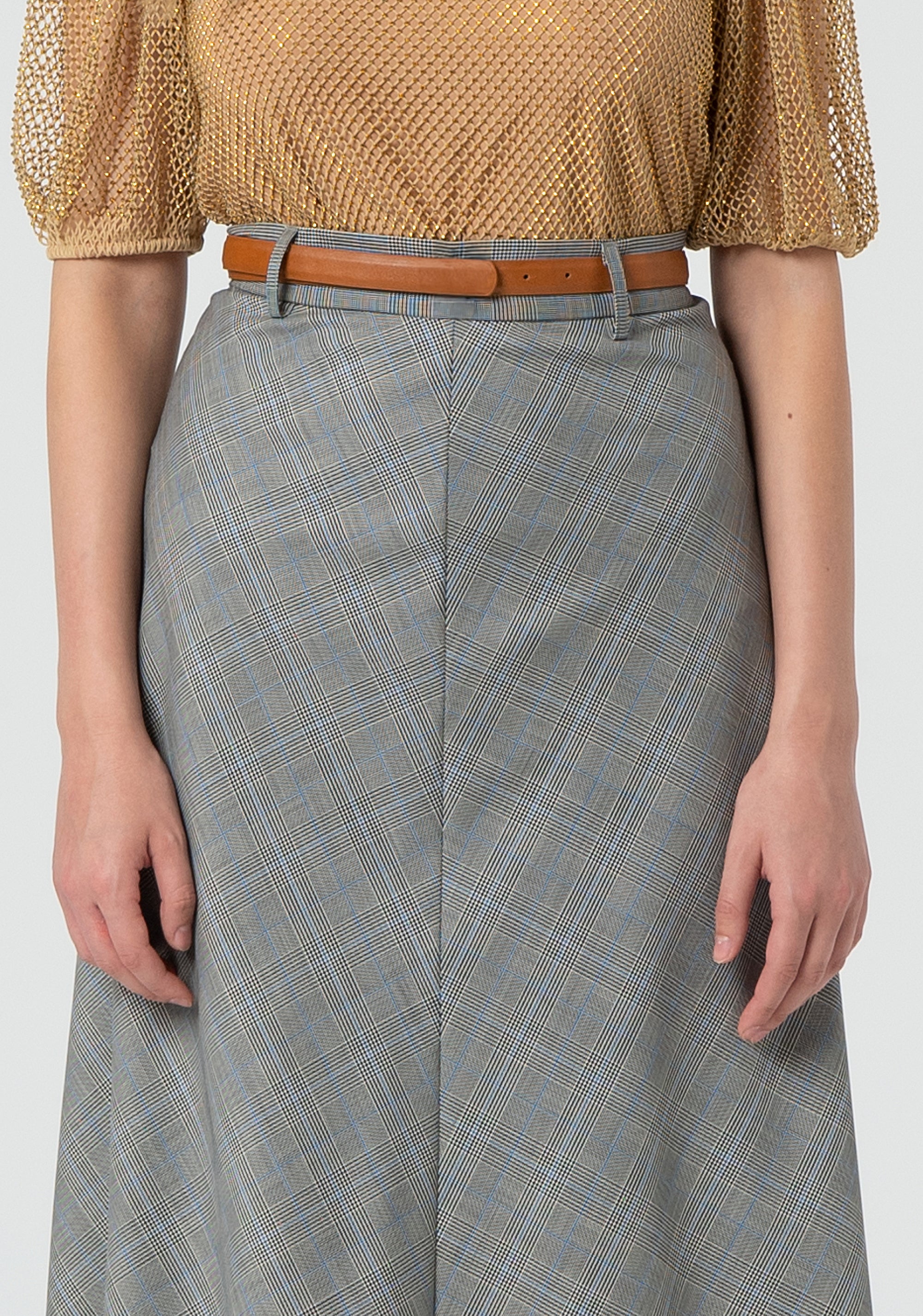 Skirt flared middle length with Price of Wales pattern Fracomina FR25SG2008W75995-210-2