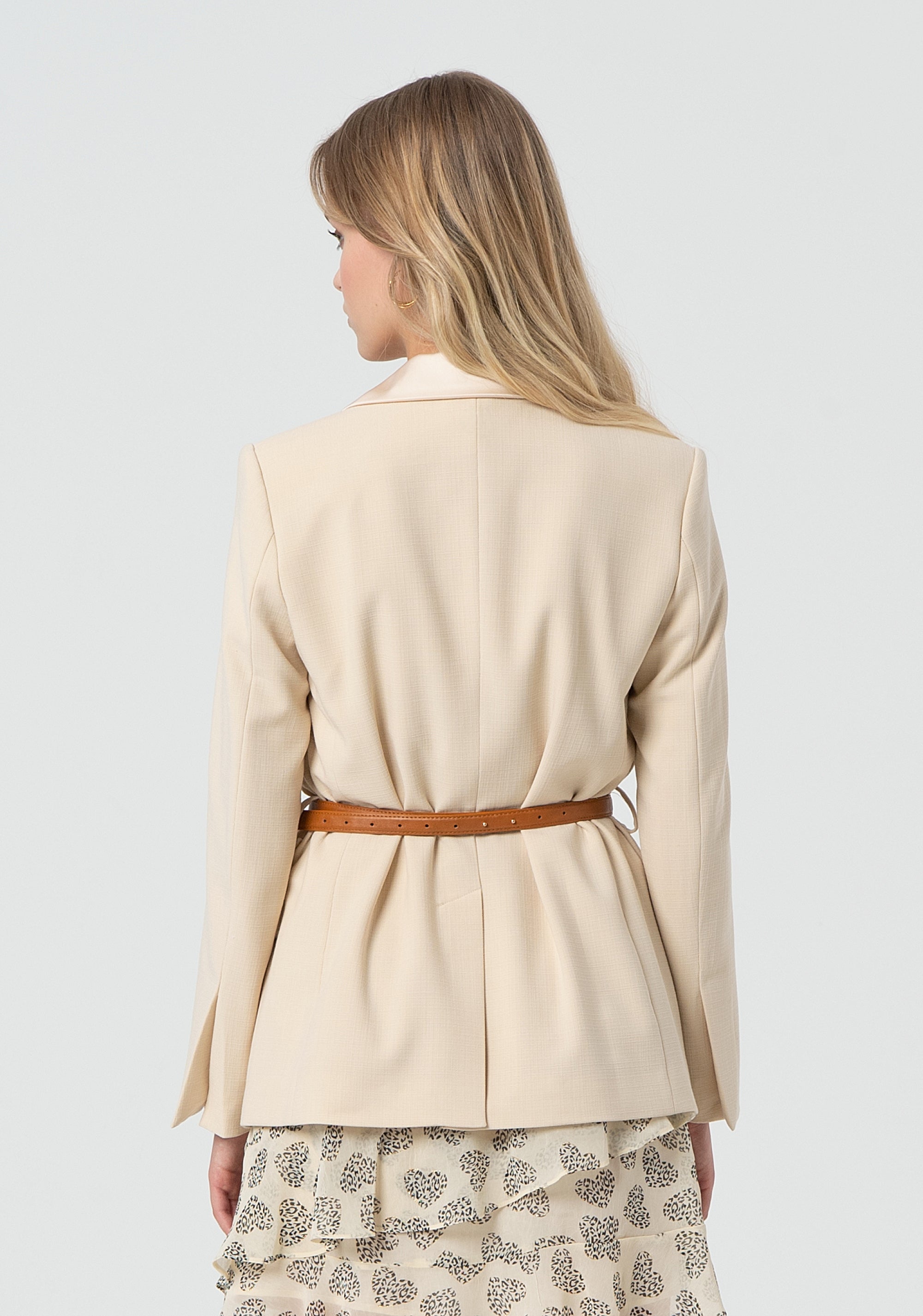 Blazer jacket regular fit single breasted with paired belt Fracomina FR25SJ3005W76201-4