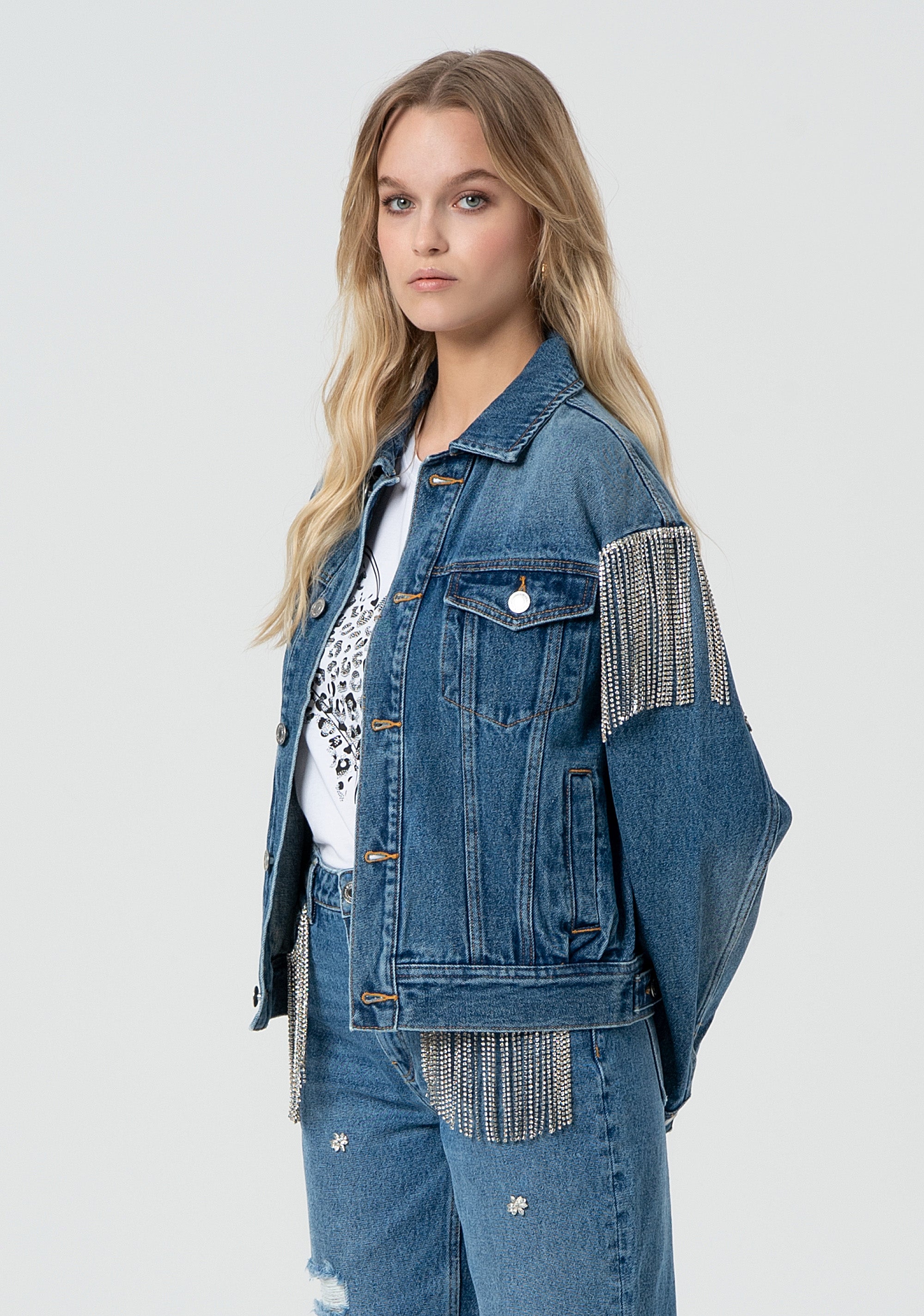 Denim jacket oversize Fracomina FR25SJ4007D419R9-258-3