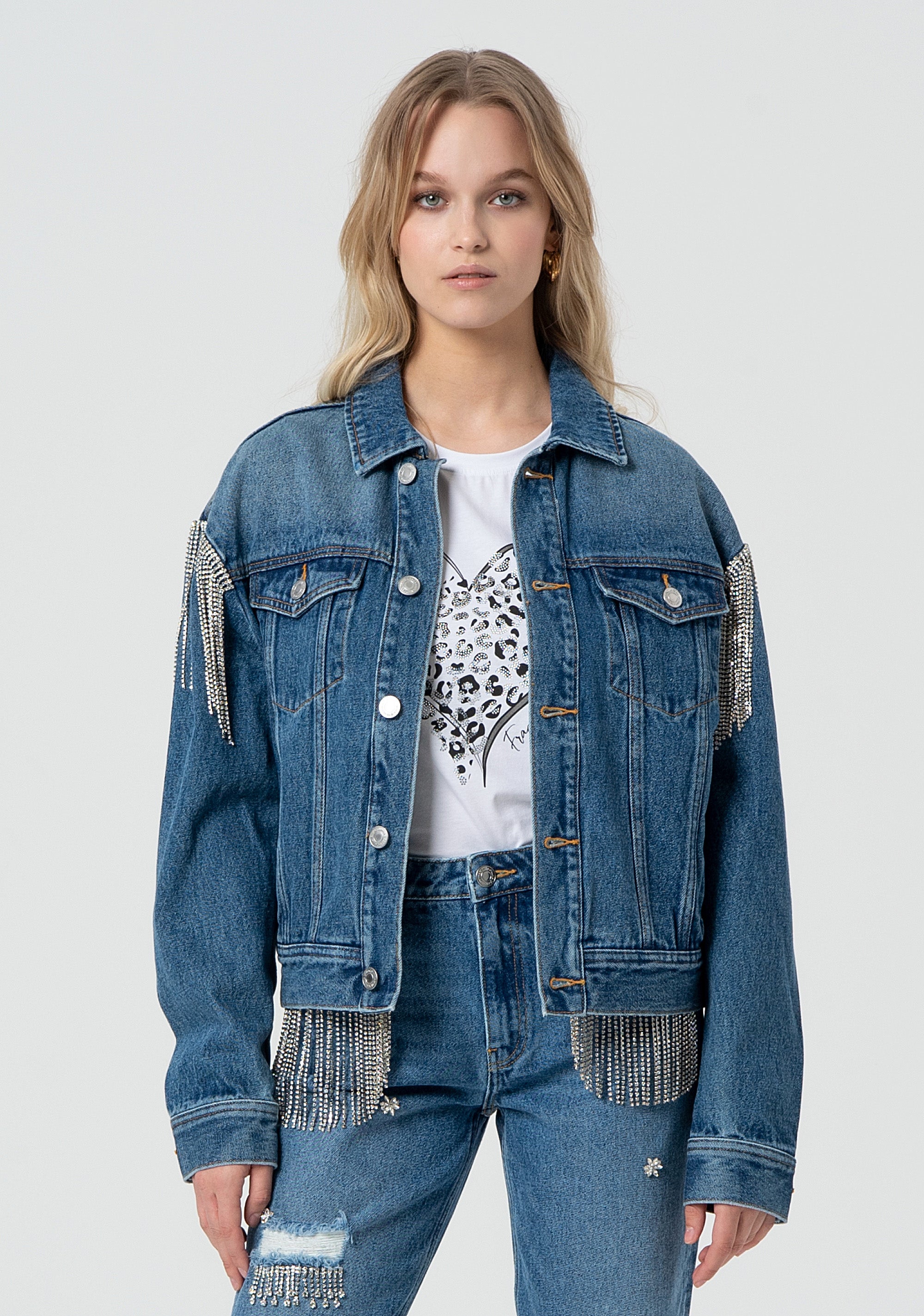 Denim jacket oversize Fracomina FR25SJ4007D419R9-258