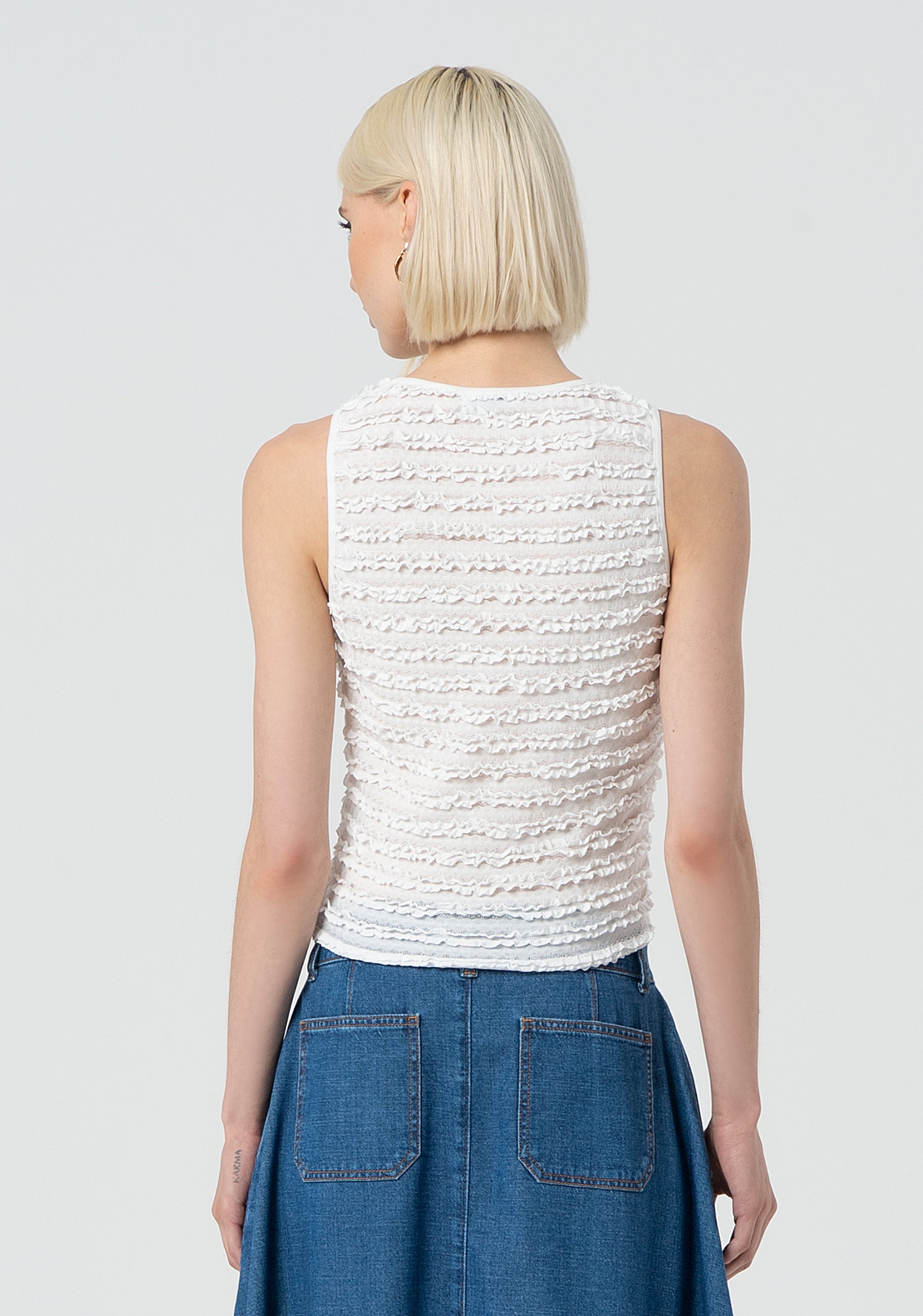 Tank top cropped made in lace Fracomina FR25ST2032J47301-108-4