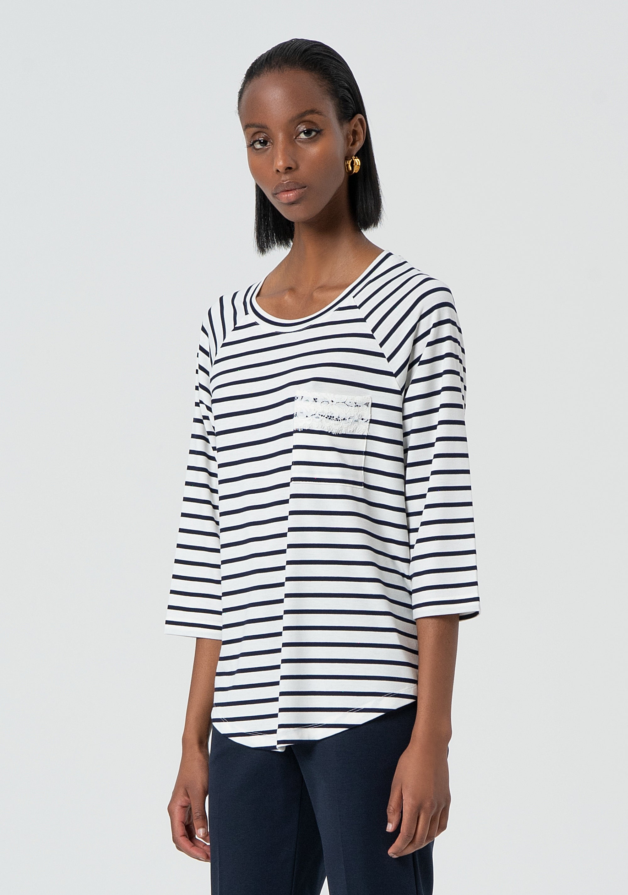 T-shirt loose fit with stripes Fracomina FR25ST3044J479G1-A52-3