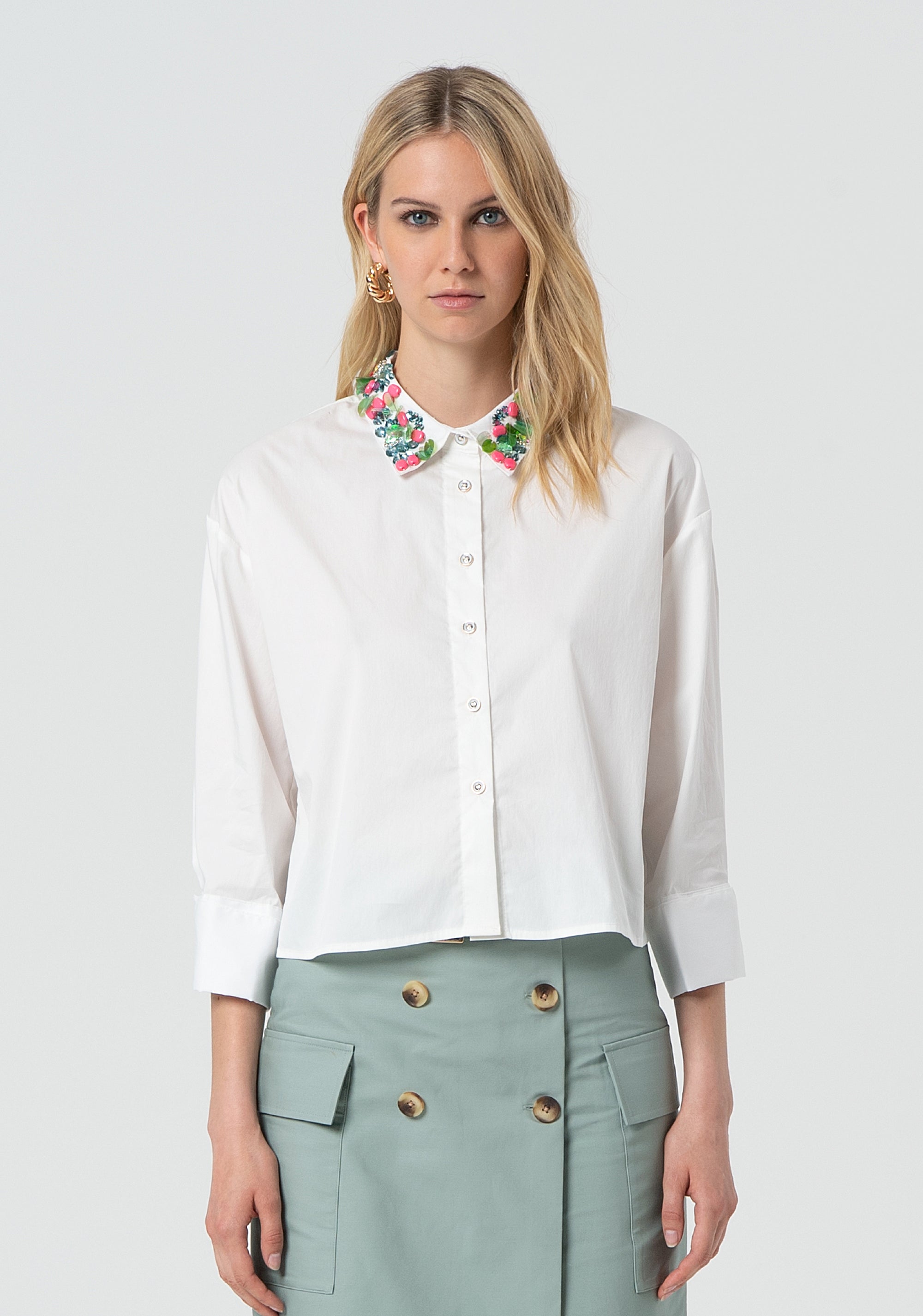 Shirt cropped made in popeline Fracomina FR25ST6010W520R9-278-1