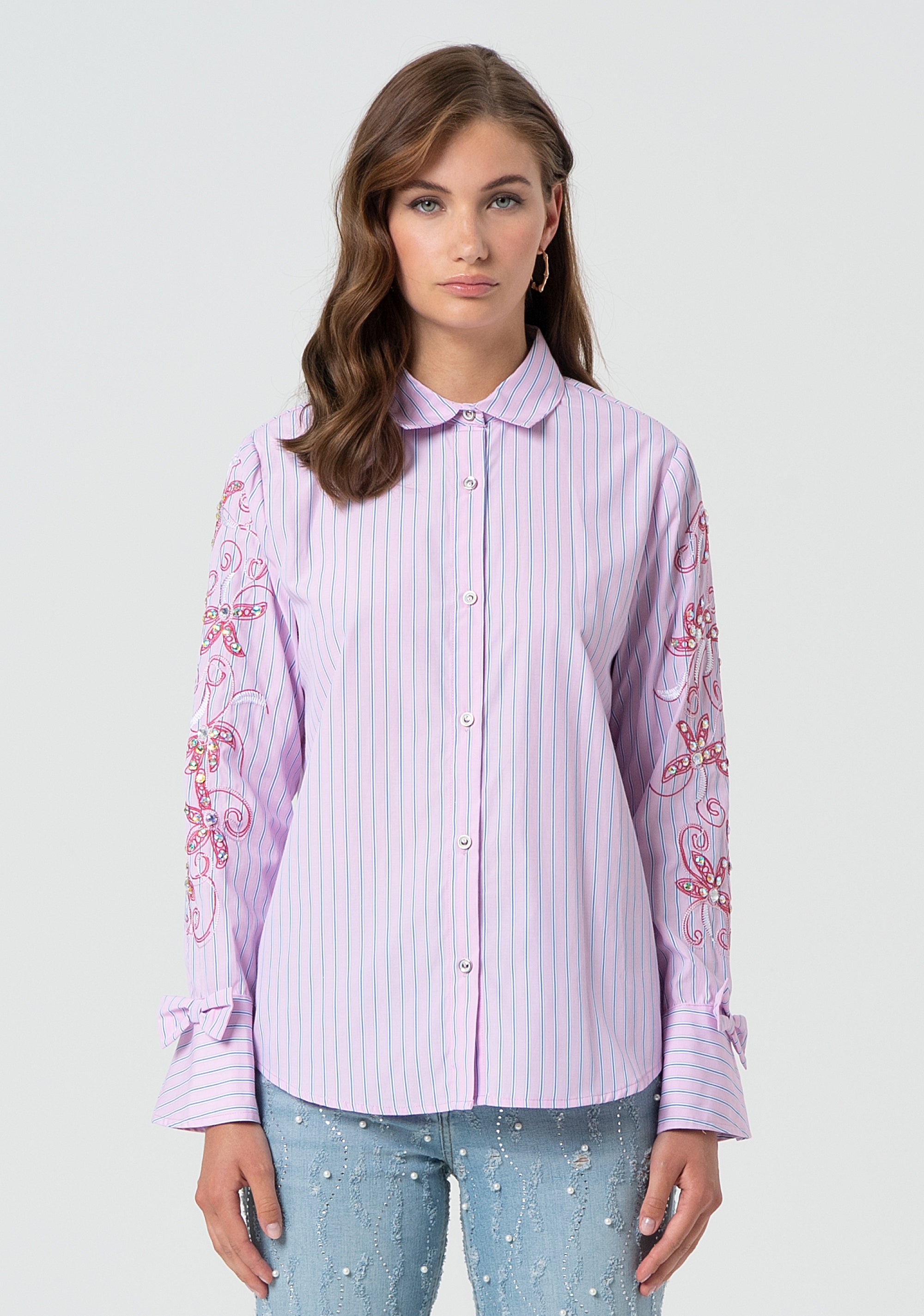 Shirt regular fit made in popeline with stripes Fracomina FR25ST6012W696N8-238-1