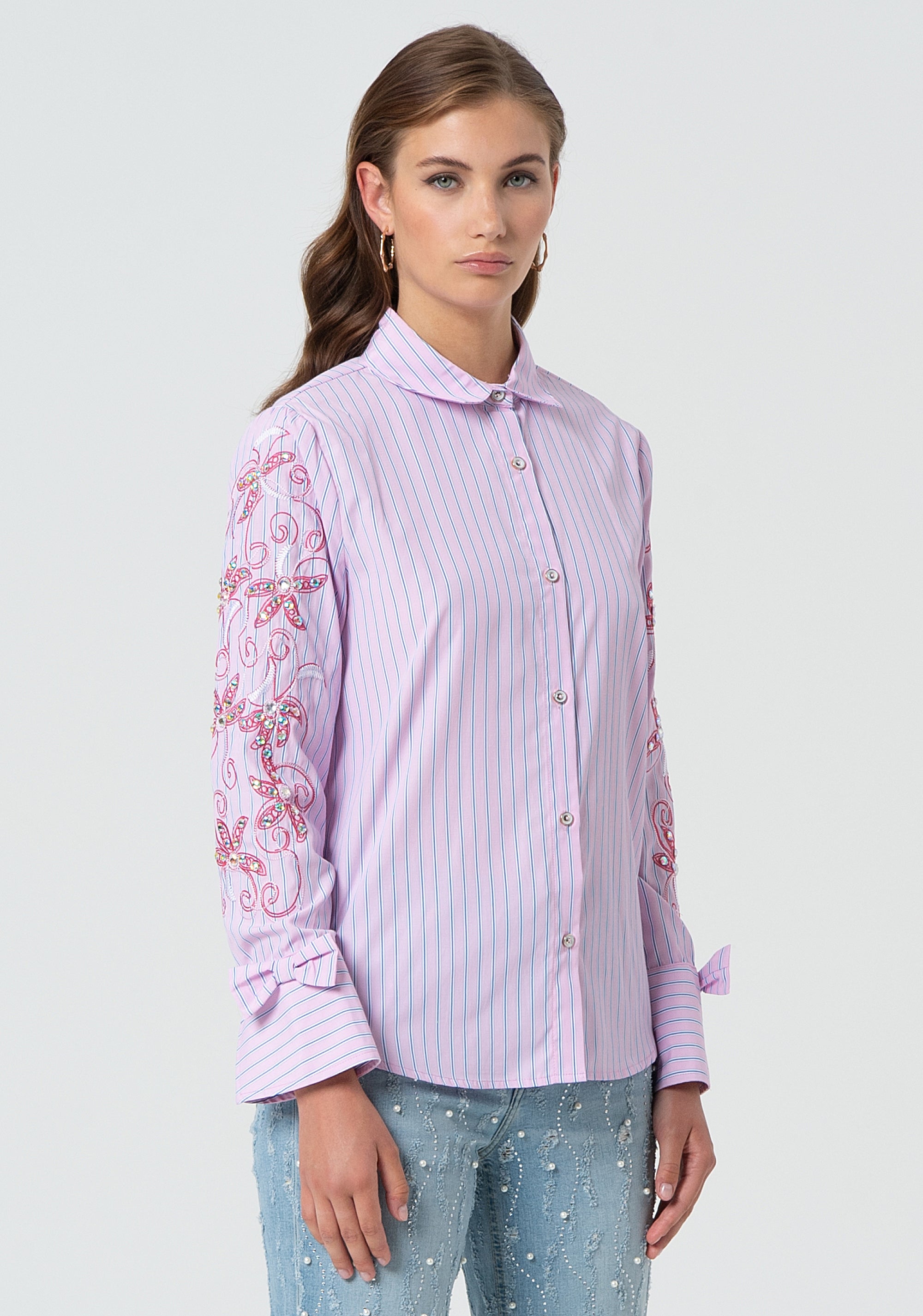 Shirt regular fit made in popeline with stripes Fracomina FR25ST6012W696N8-238-3