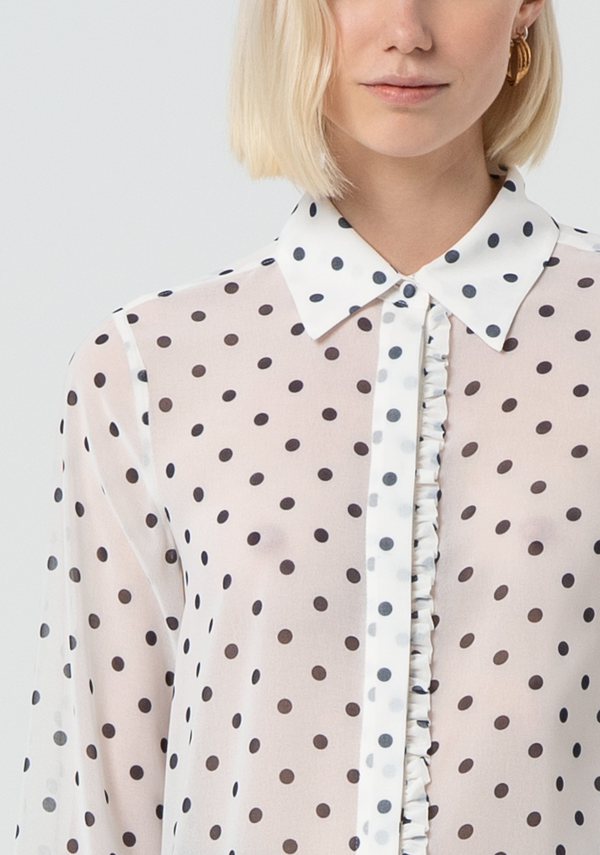 Shirt regular fit made in georgette with polka dots pattern Fracomina FR25ST6015W412D2-A52-2