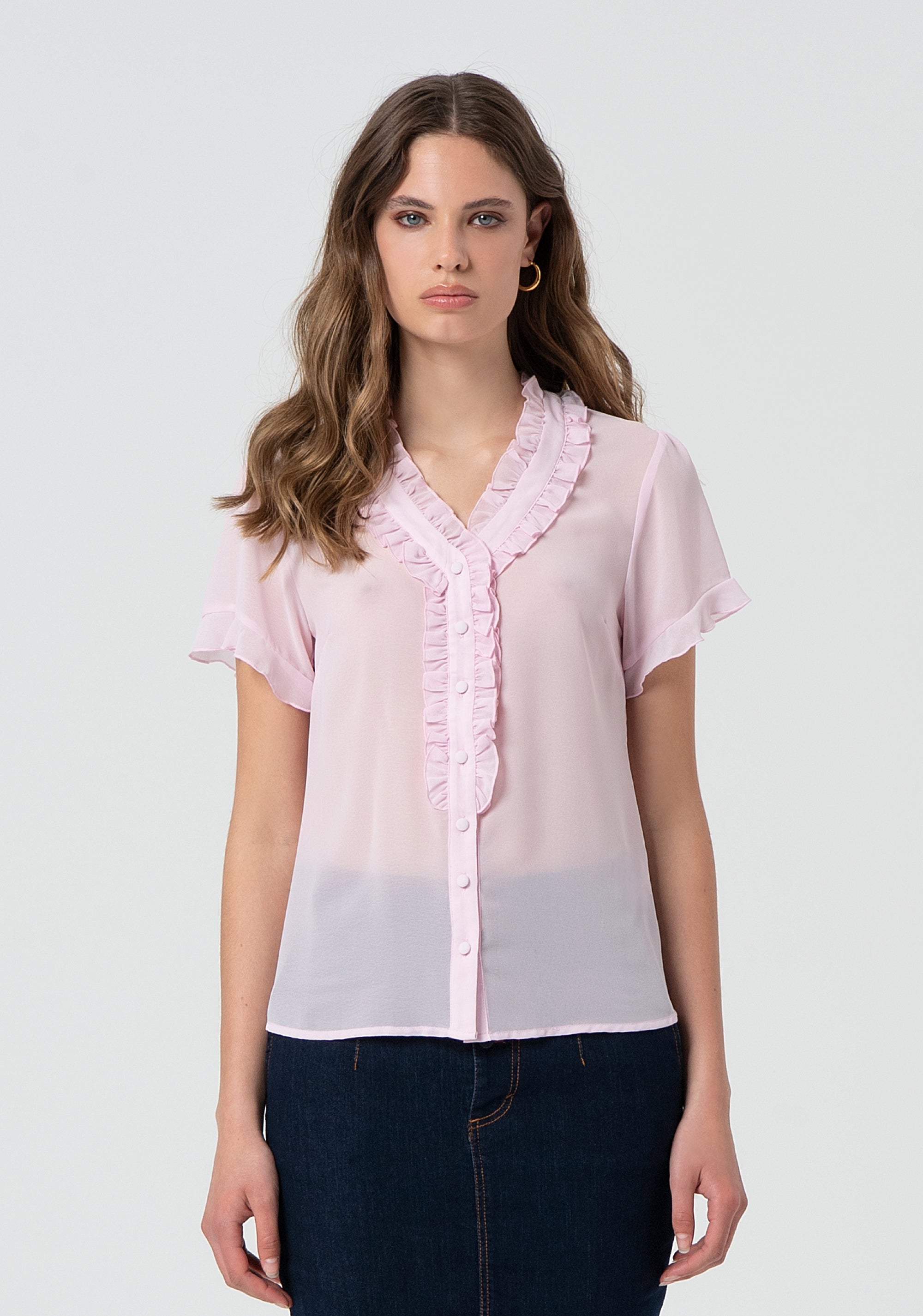 Blouse regular fit made in georgette Fracomina FR25ST6016W41201-238-1