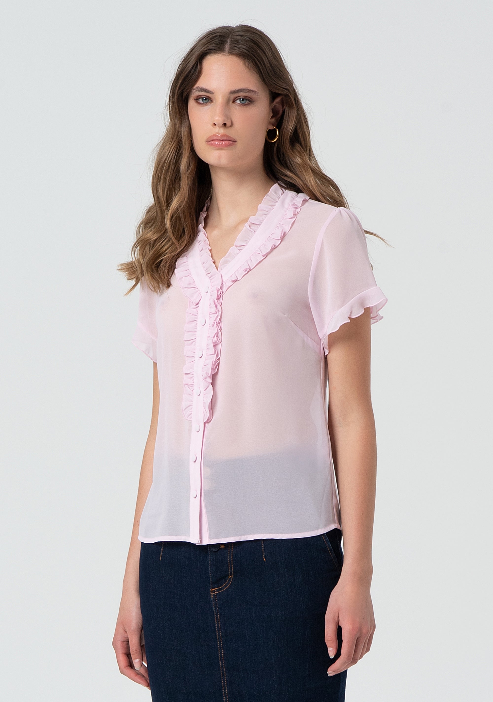 Blouse regular fit made in georgette Fracomina FR25ST6016W41201-238-3