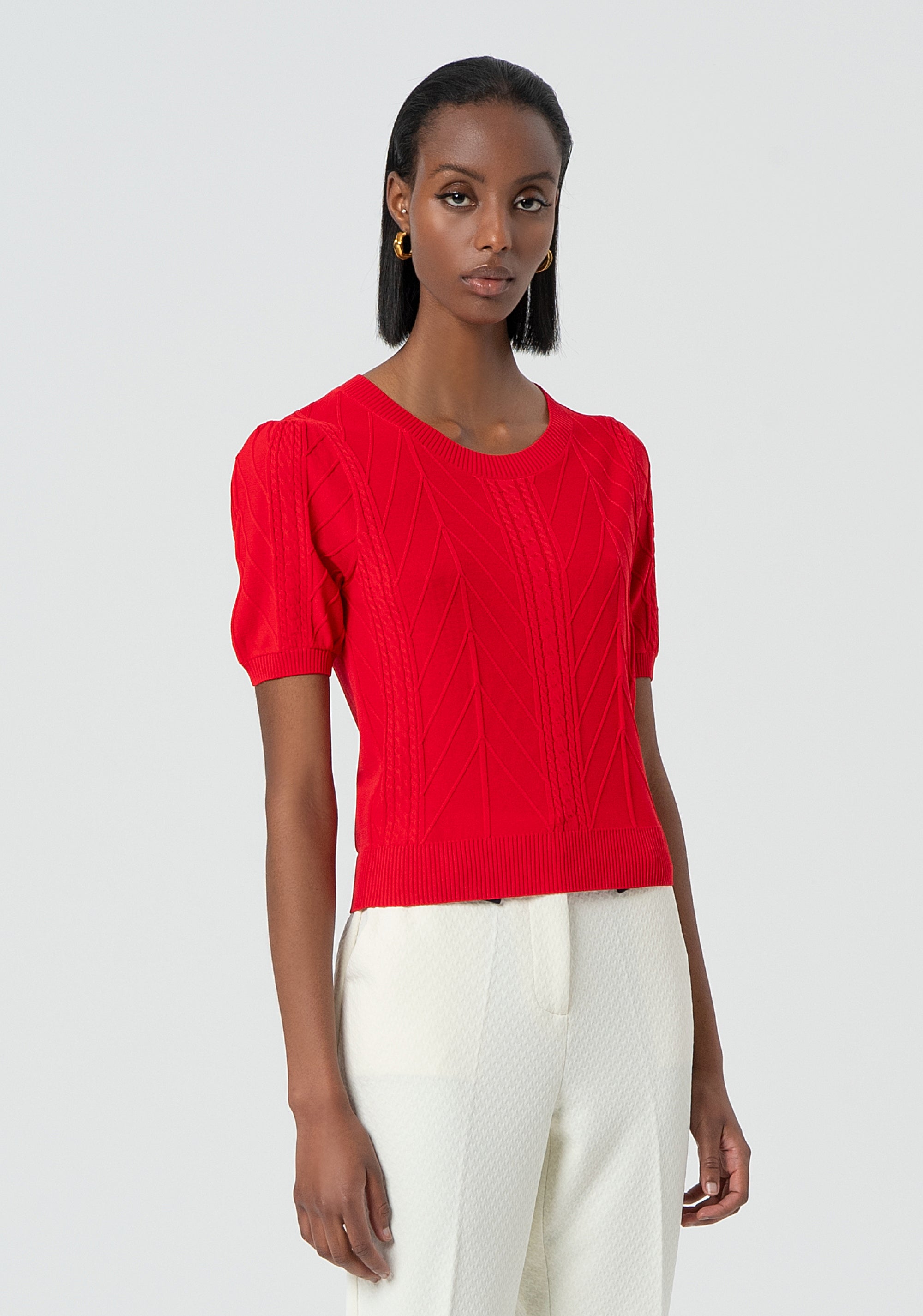 Knitwear regular fit with plaits Fracomina FR25ST7014K42101-234-3