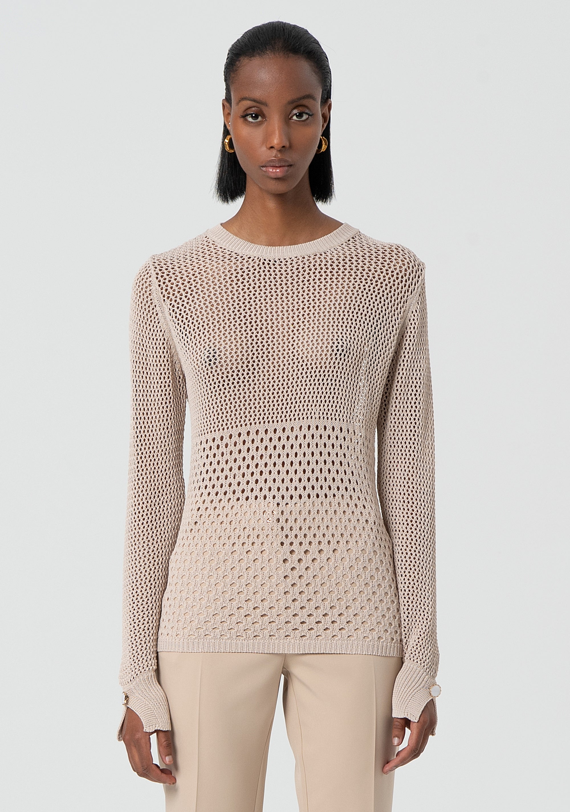 Knitwear regular fit with openwork Fracomina FR25ST7027K41601-208-1